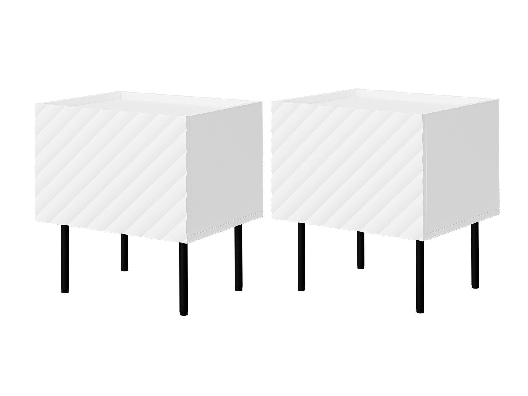 Set mit Nachttischen Sillen (Weiß)