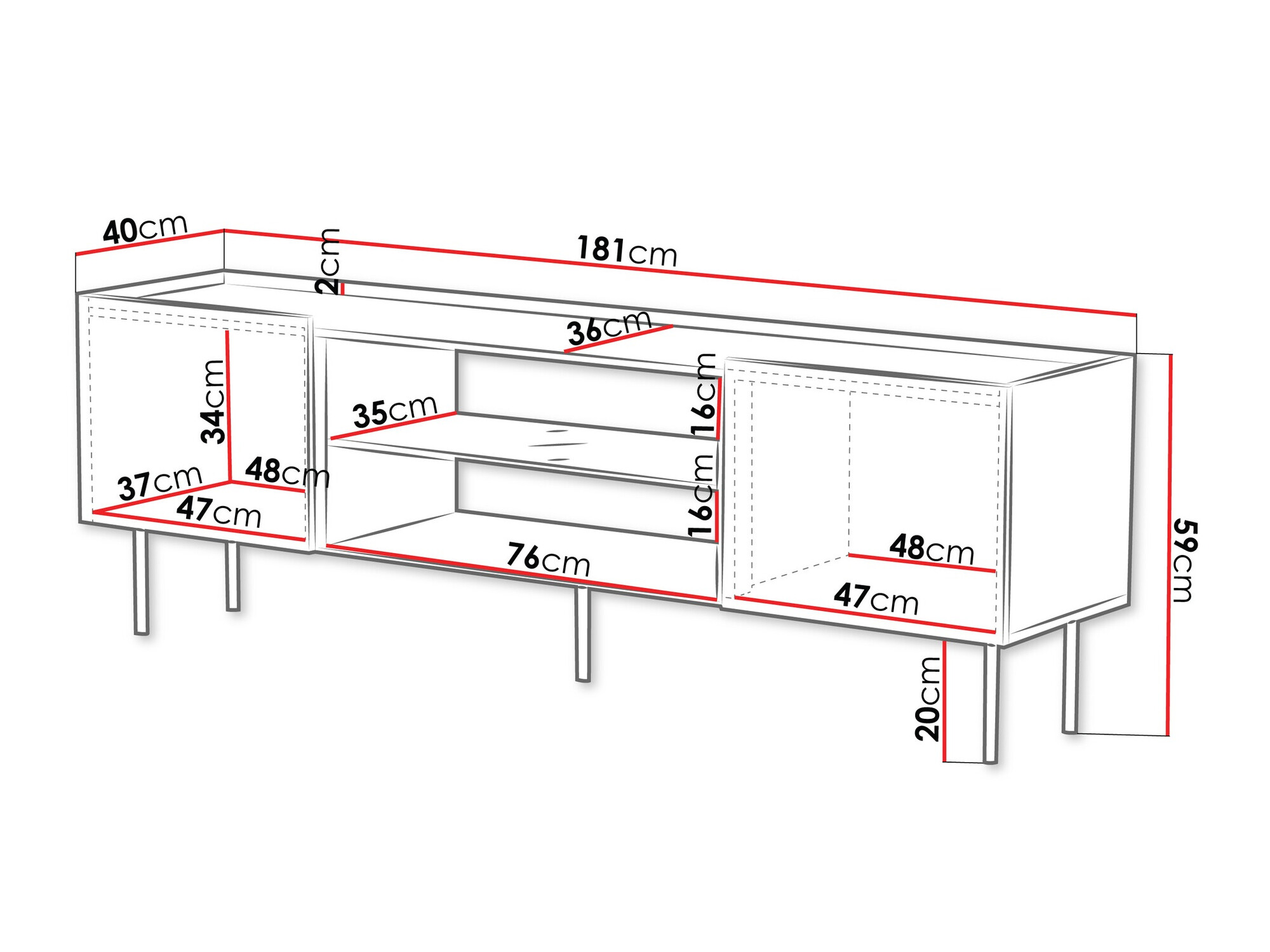 TV-Möbel Sillen II (Kaschmir)