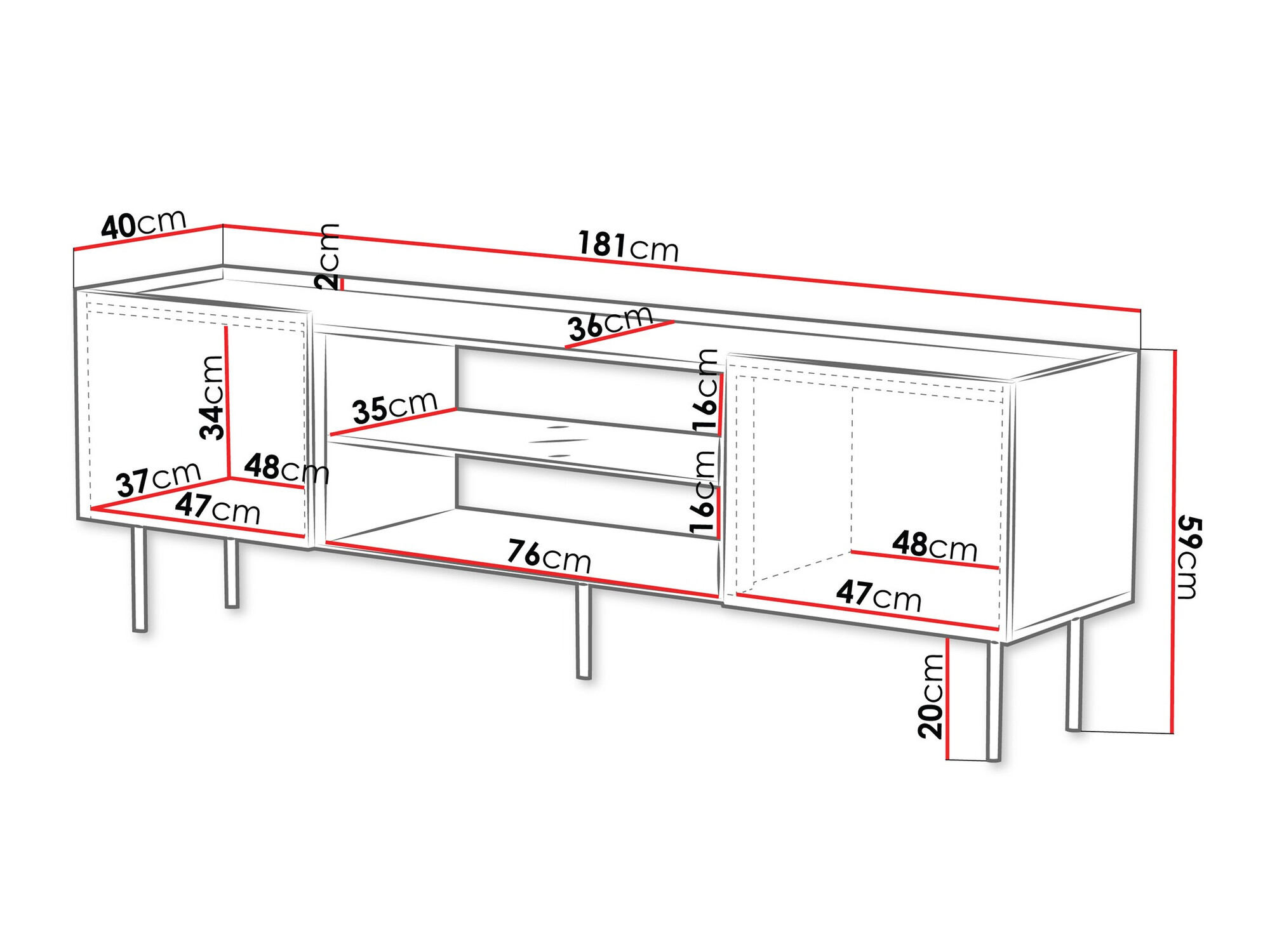 TV-Möbel Sillen II (Schwarz)