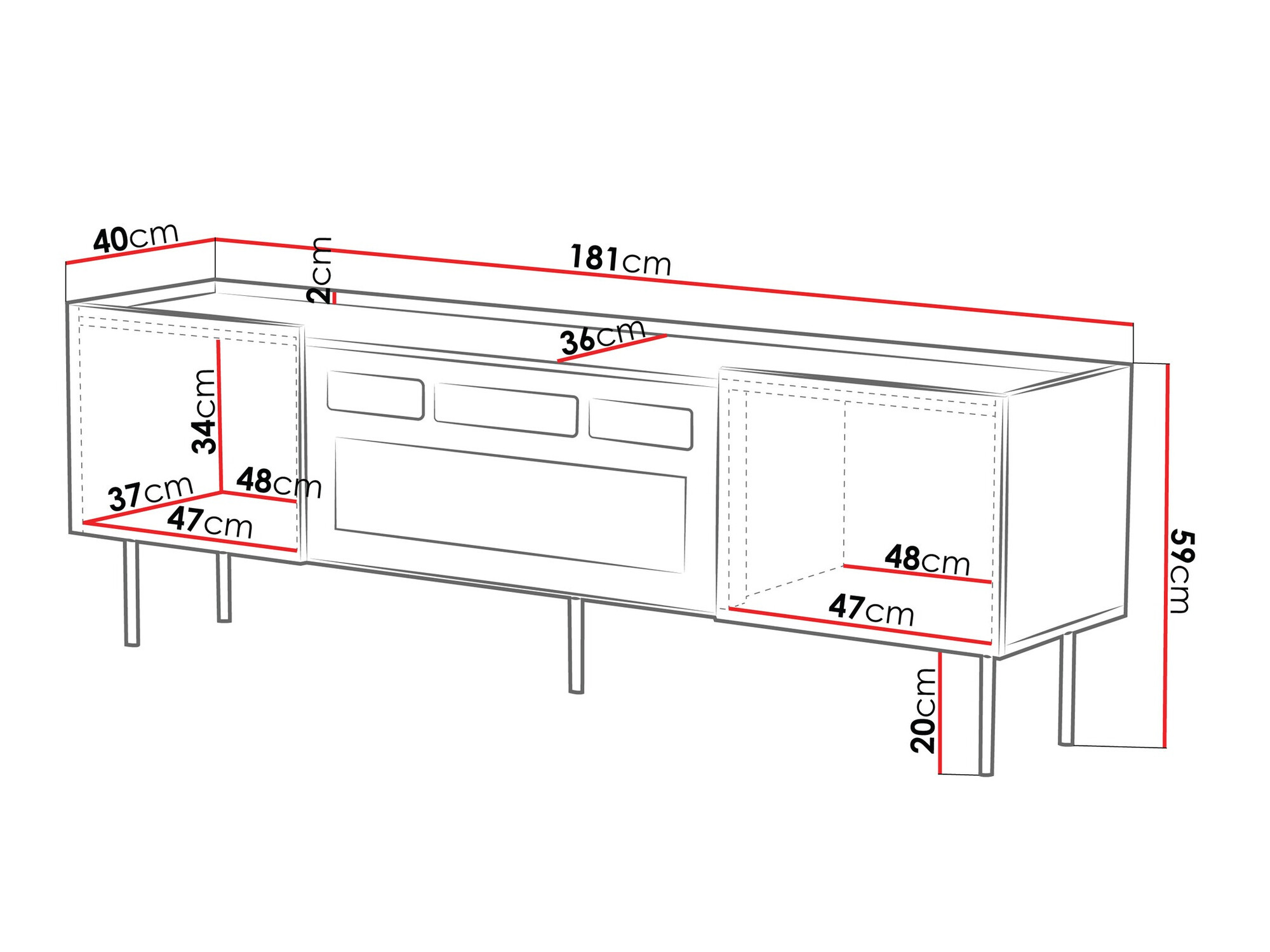 TV-Möbel Sillen III (Kaschmir)