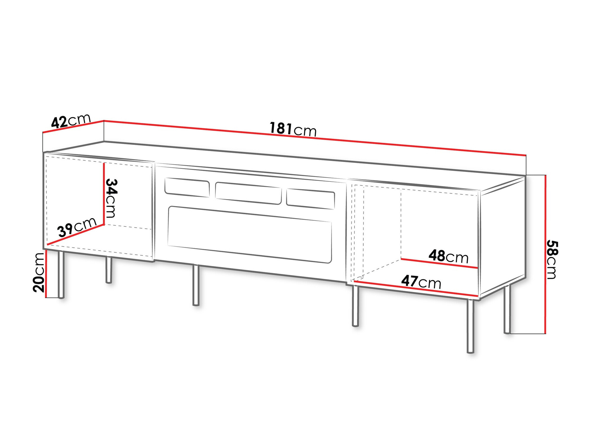 TV-Möbel Dortivu 107