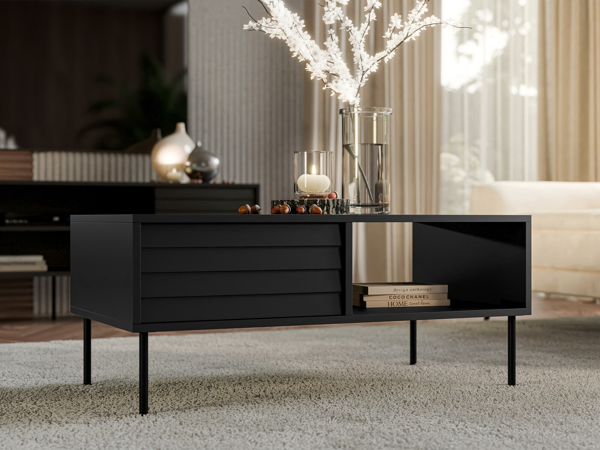 Couchtisch Flosoru 103 (Schwarz)