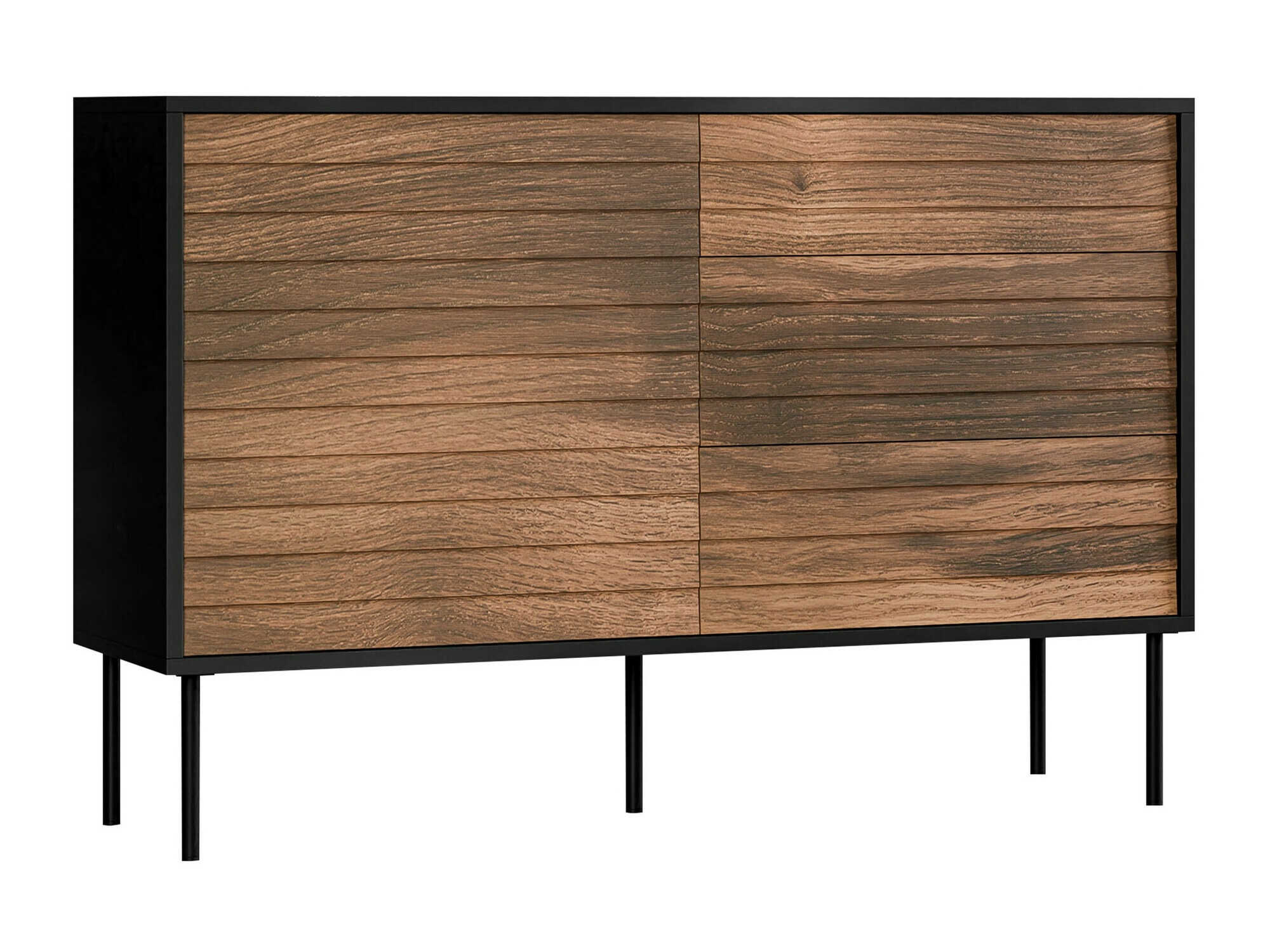 Kommoden Flosoru 101 (Walnussholzoptik + Schwarz)