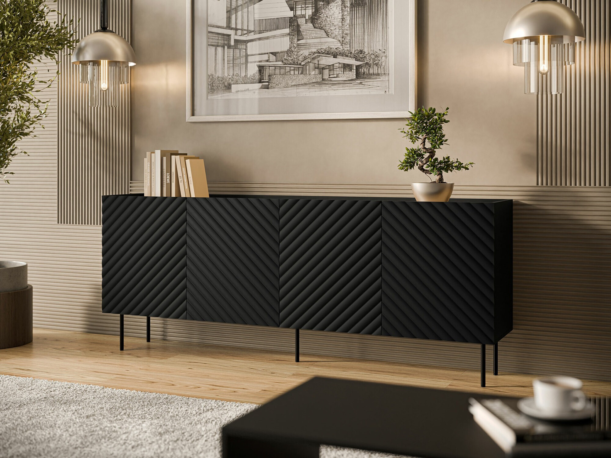 Sideboard Sillen I (Schwarz)