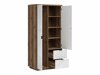 Kleiderschrank Fivale 105 (Weiß glänzend + Dunkle Delano-Eiche)