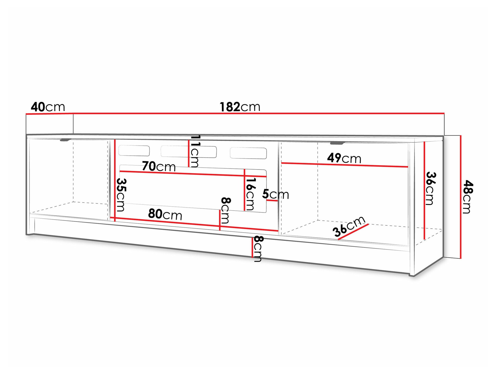 TV-Möbel Comfivo Papilio II (Schwarz)