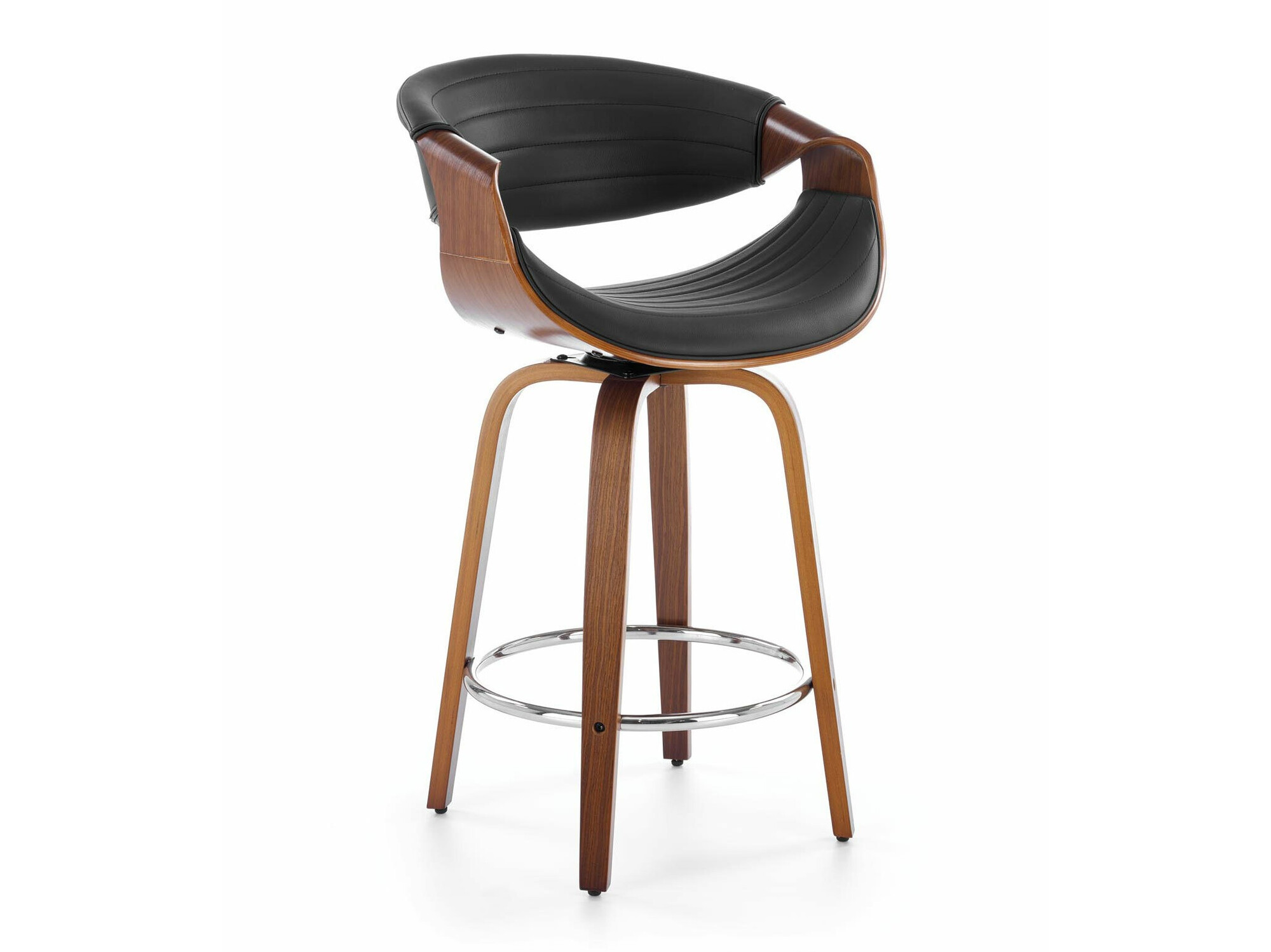 Barstuhl Houston 1599 (Schwarz + Walnussholzoptik)