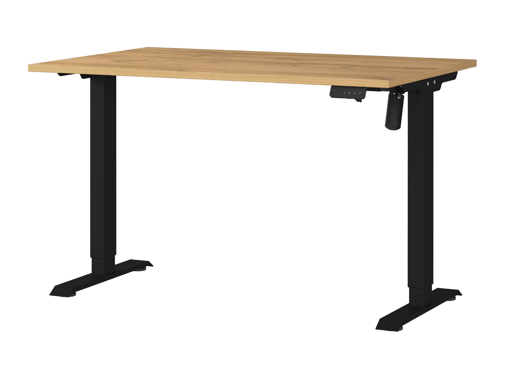 Höhenverstellbarer Schreibtisch Lartesi 115 (Grandson Eichenholzoptik + Schwarz)