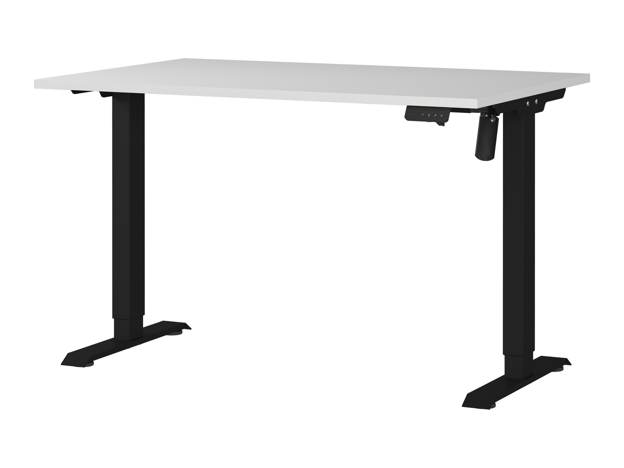 Höhenverstellbarer Schreibtisch Lartesi 115 (Hellgrau + Schwarz)