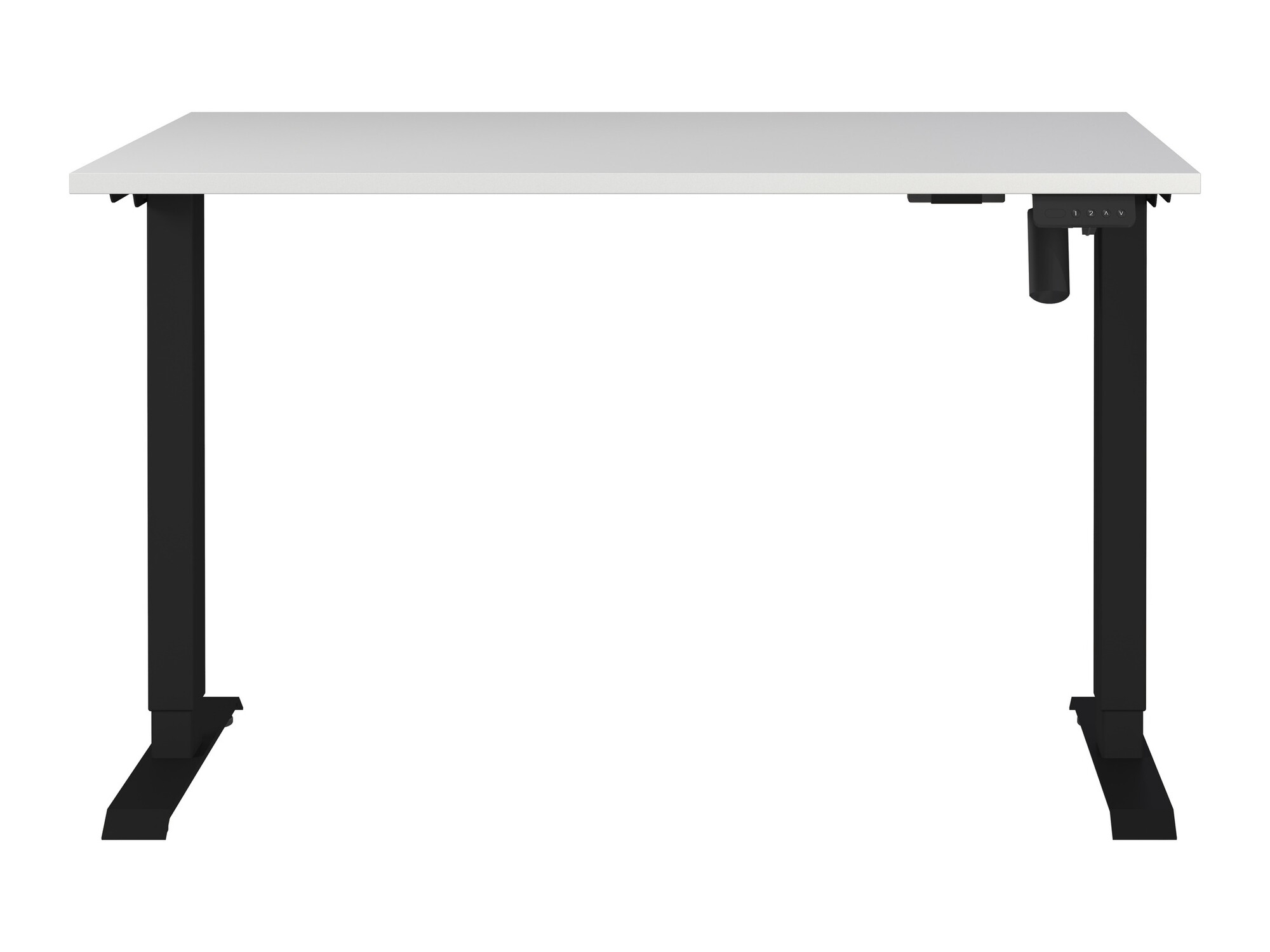 Höhenverstellbarer Schreibtisch Lartesi 115 (Hellgrau + Schwarz)