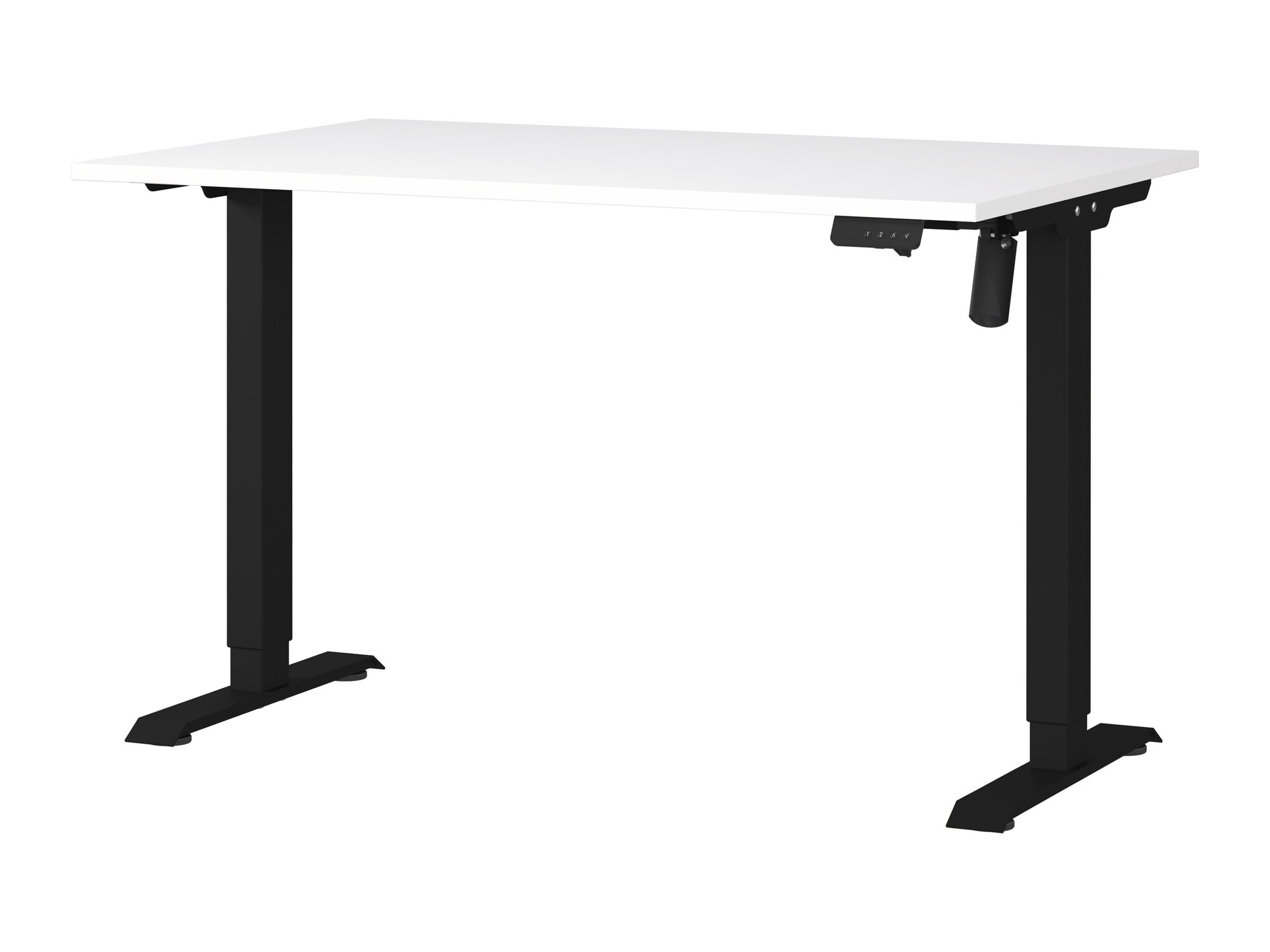 Höhenverstellbarer Schreibtisch Lartesi 115 (Weiß + Schwarz)