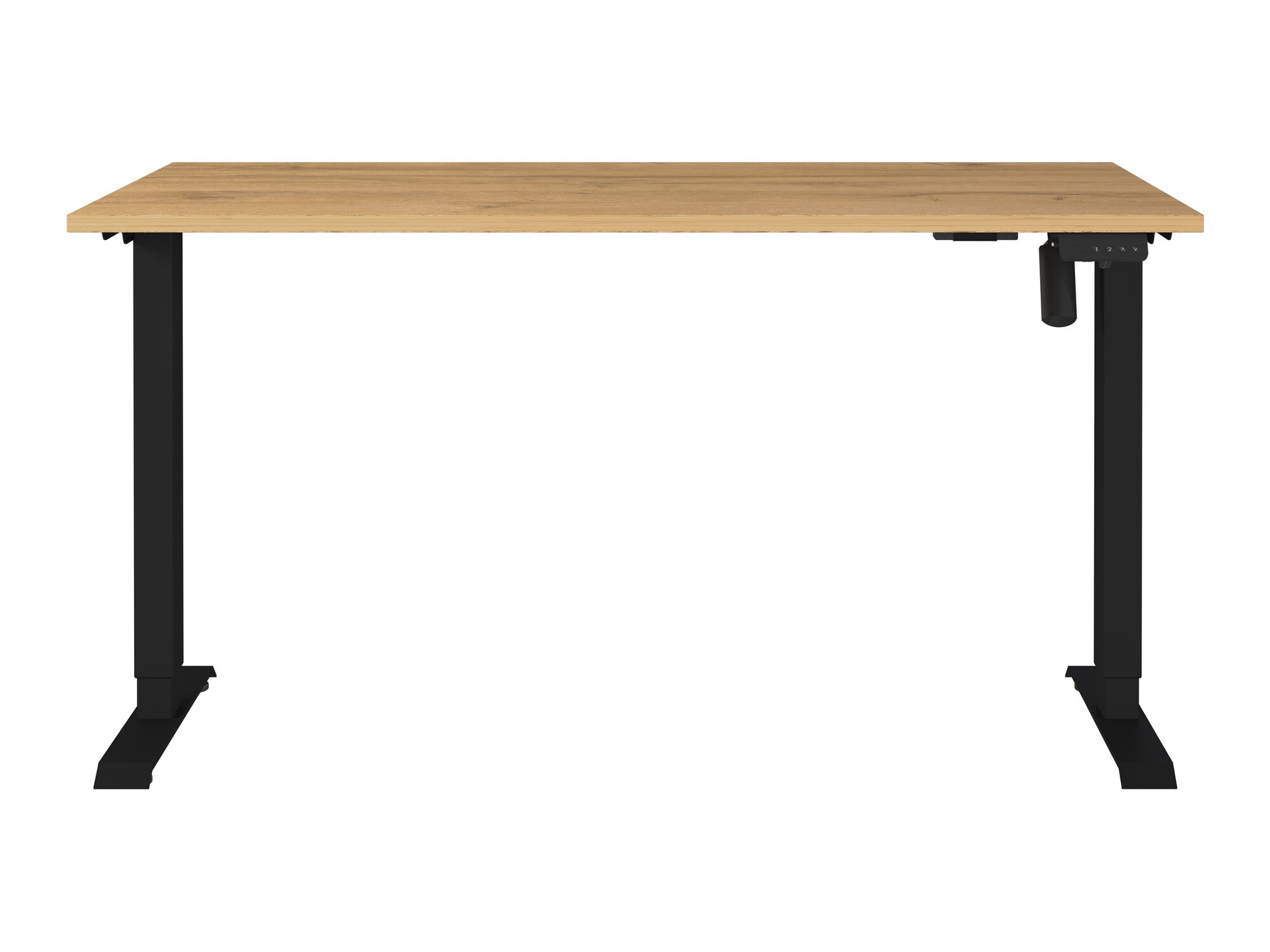 Höhenverstellbarer Schreibtisch Lartesi 116 (Grandson Eichenholzoptik + Schwarz)