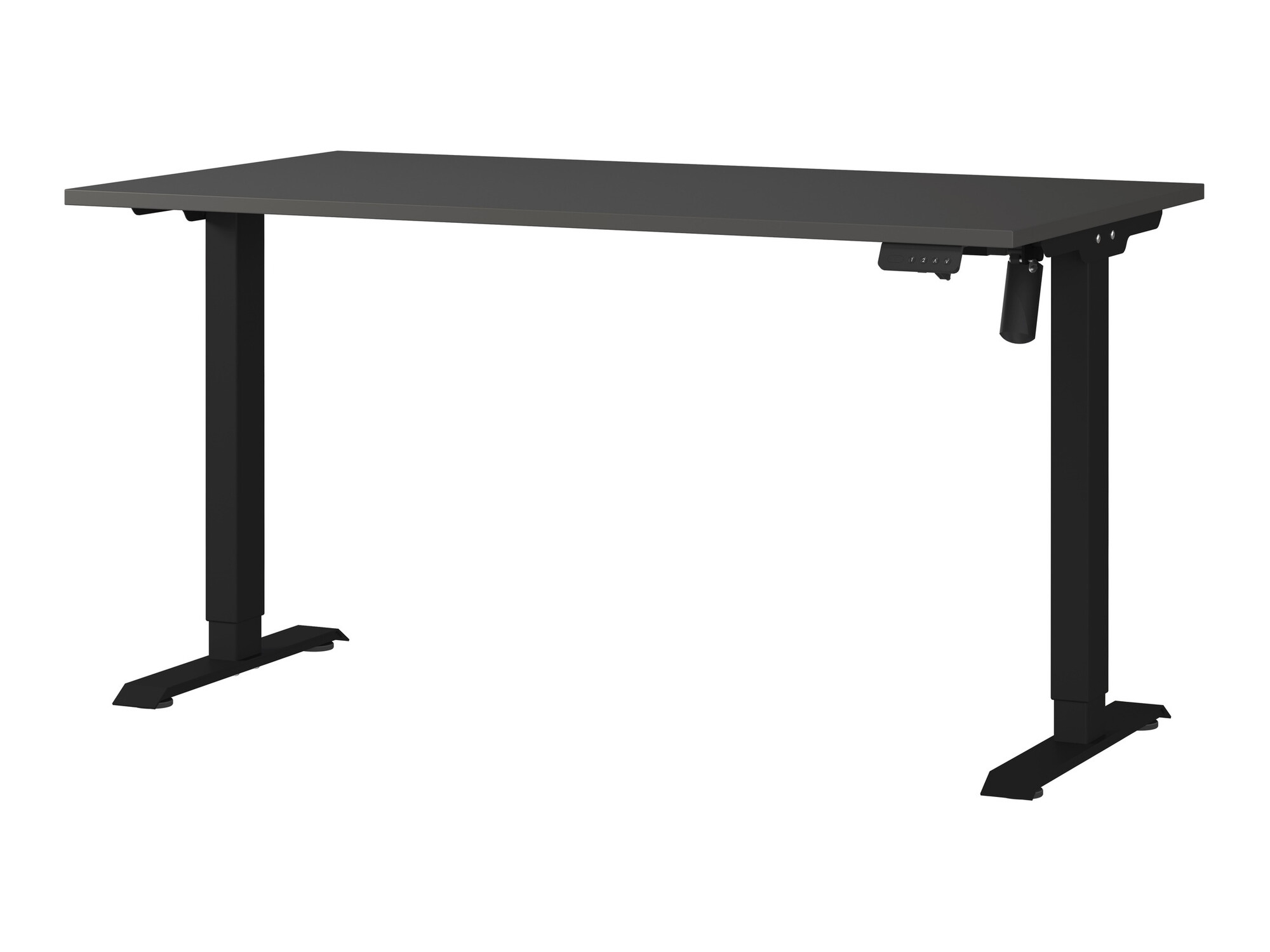 Höhenverstellbarer Schreibtisch Lartesi 116 (Graphit + Schwarz)