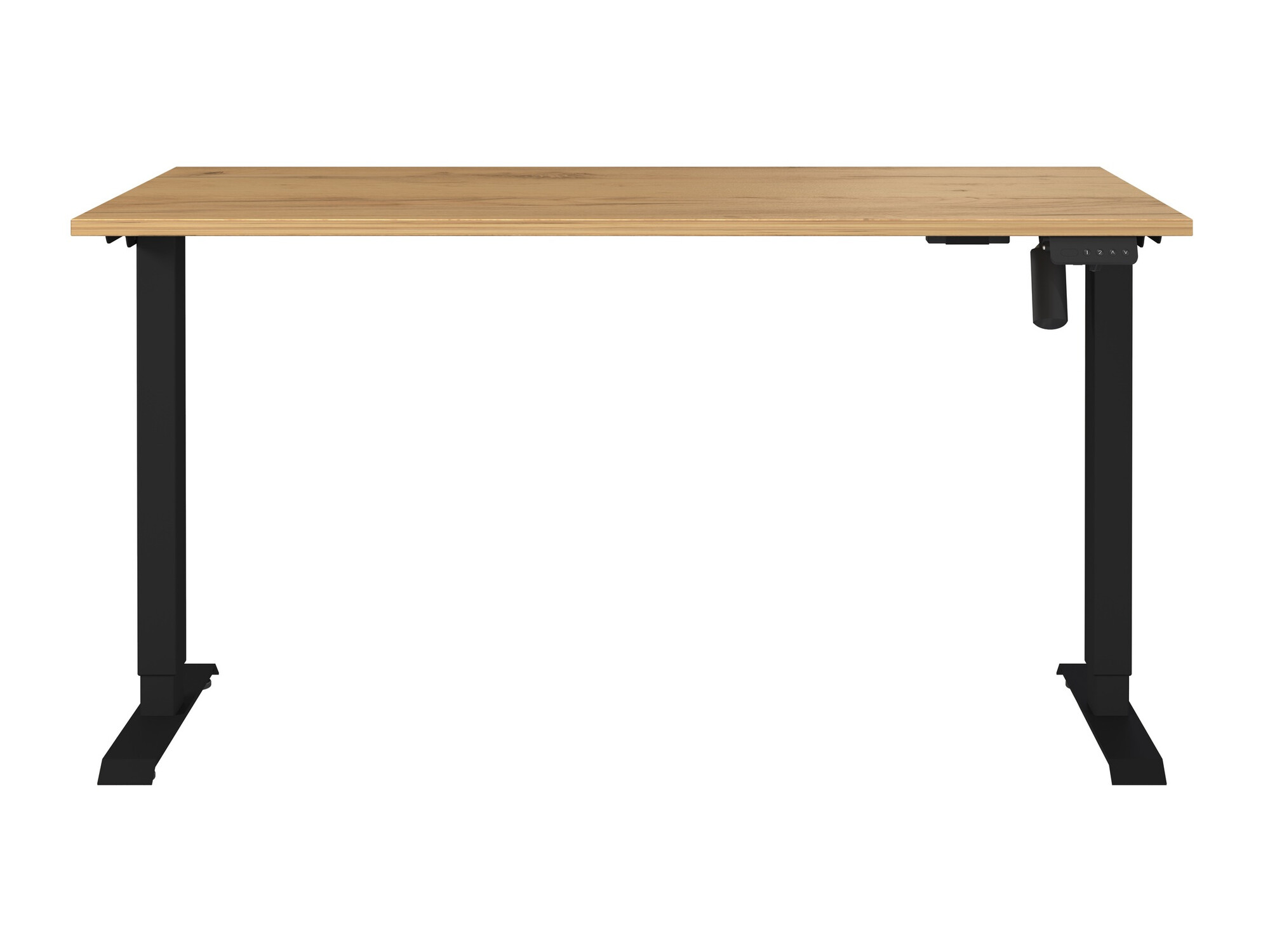 Höhenverstellbarer Schreibtisch Lartesi 116 (Navarra eichenholzoptik + Schwarz)