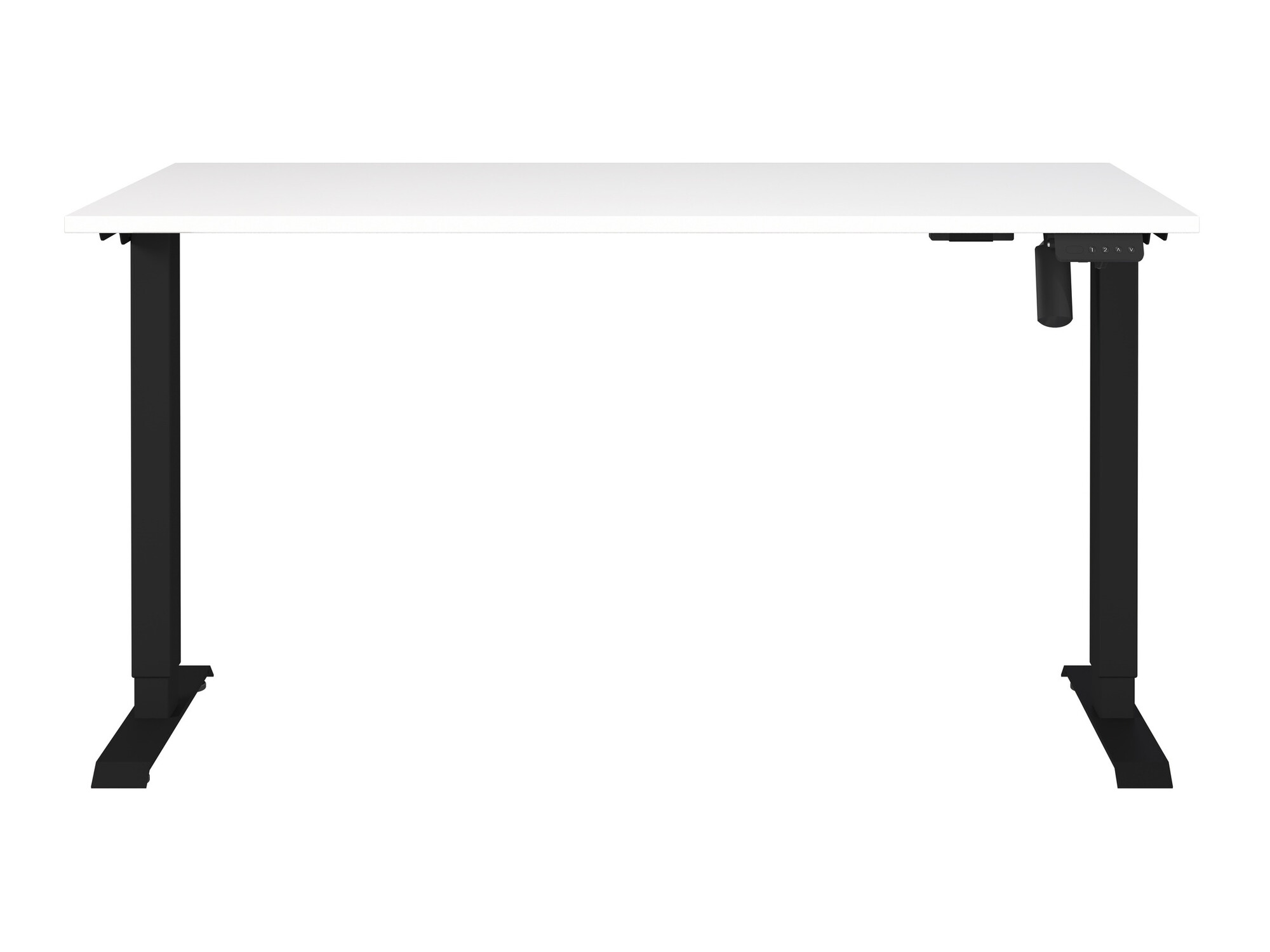 Höhenverstellbarer Schreibtisch Lartesi 116 (Weiß + Schwarz)