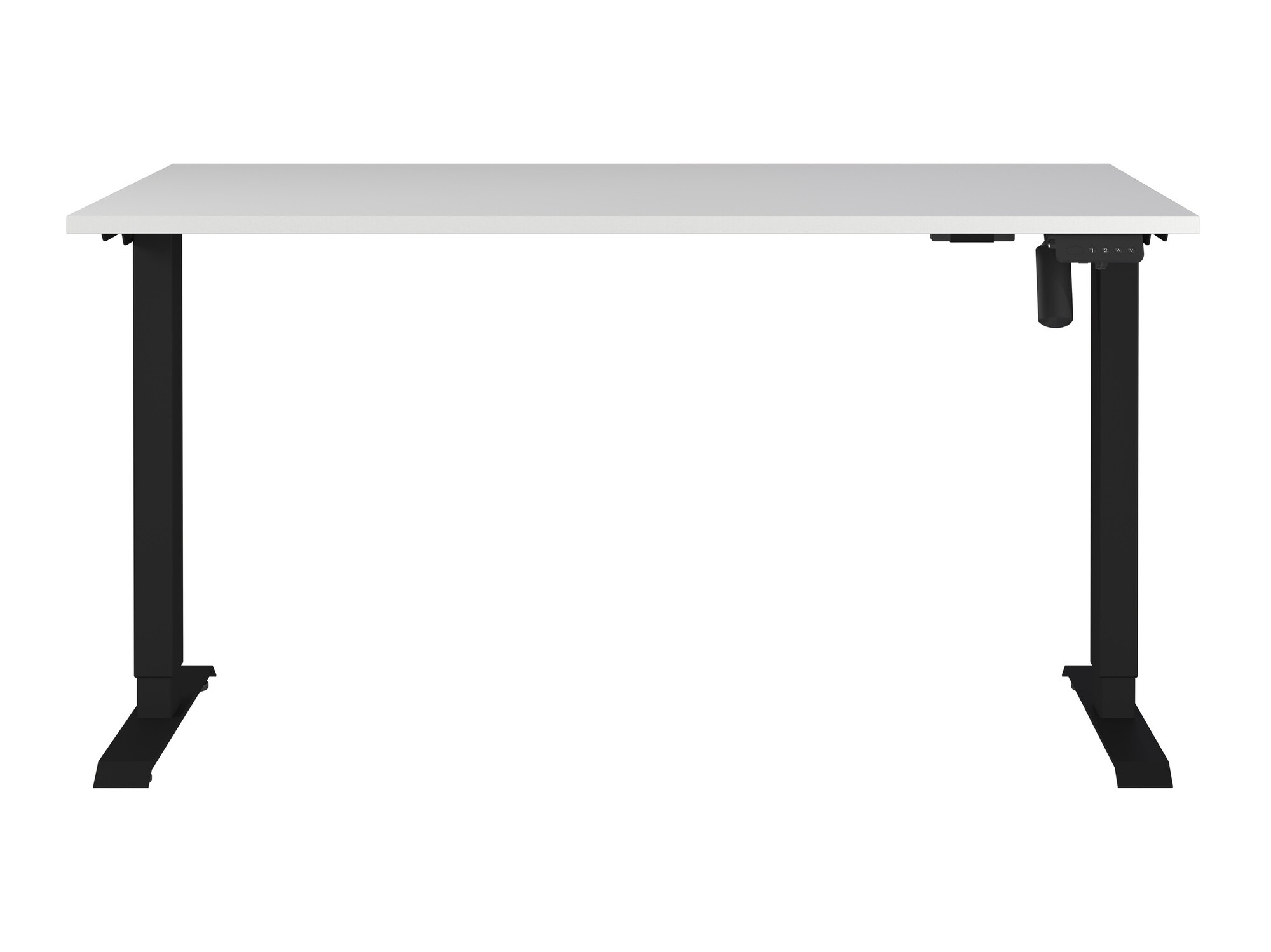 Höhenverstellbarer Schreibtisch Lartesi 117 (Hellgrau + Schwarz)