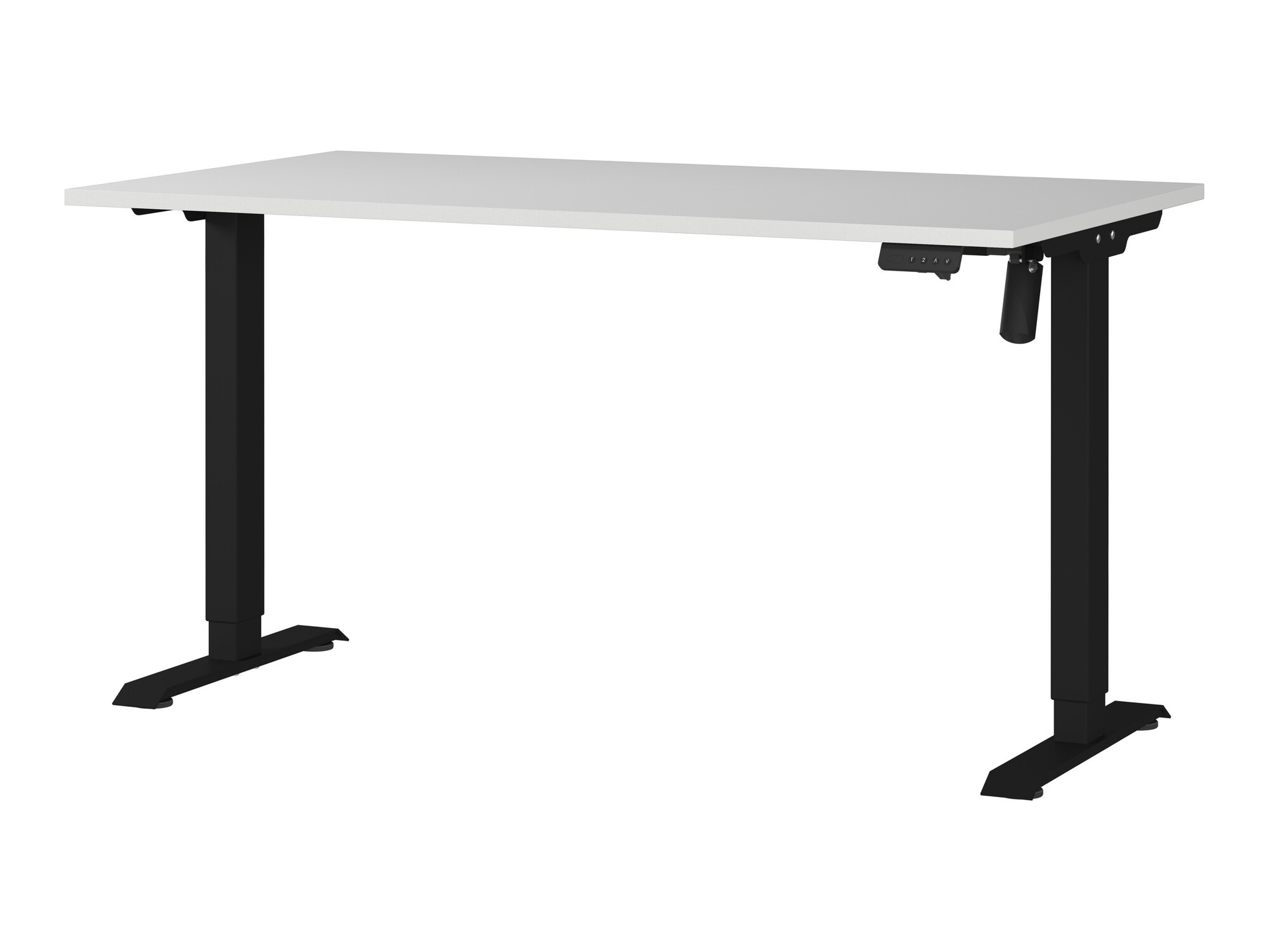 Höhenverstellbarer Schreibtisch Lartesi 117 (Hellgrau + Schwarz)