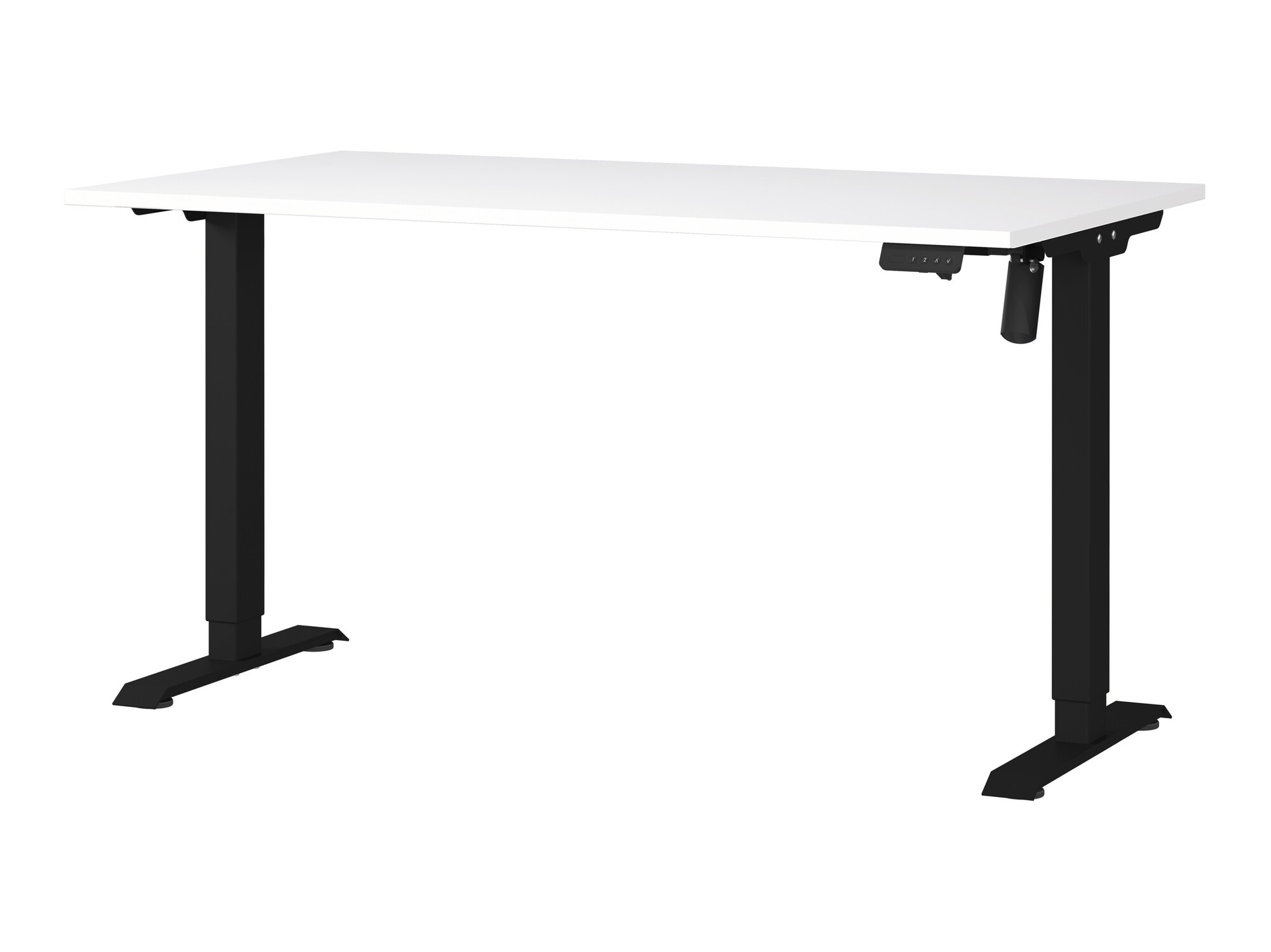 Höhenverstellbarer Schreibtisch Lartesi 117 (Weiß + Schwarz)