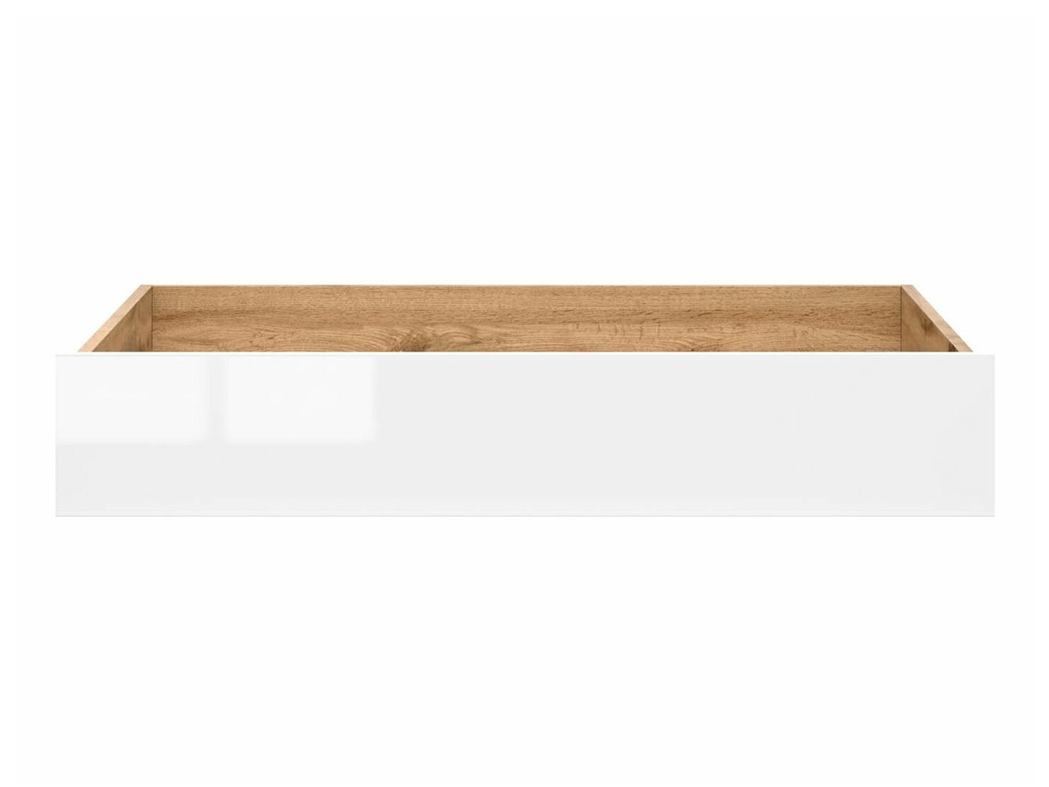 Bettwäschekasten Tivetra 122 (Wotan Eiche + Weiß glänzend)