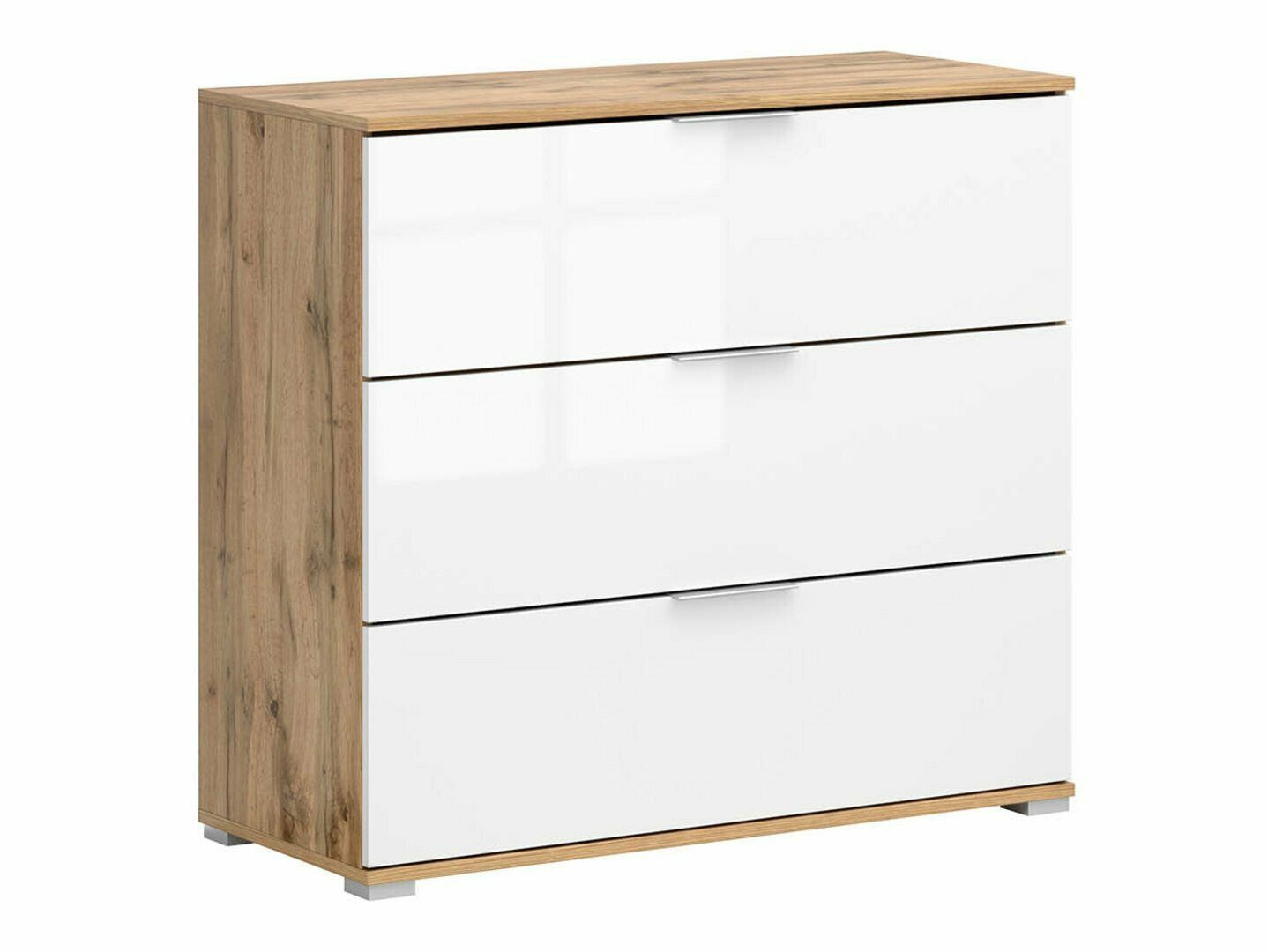 Kommoden Tivetra 102 (Wotan Eiche + Weiß glänzend)