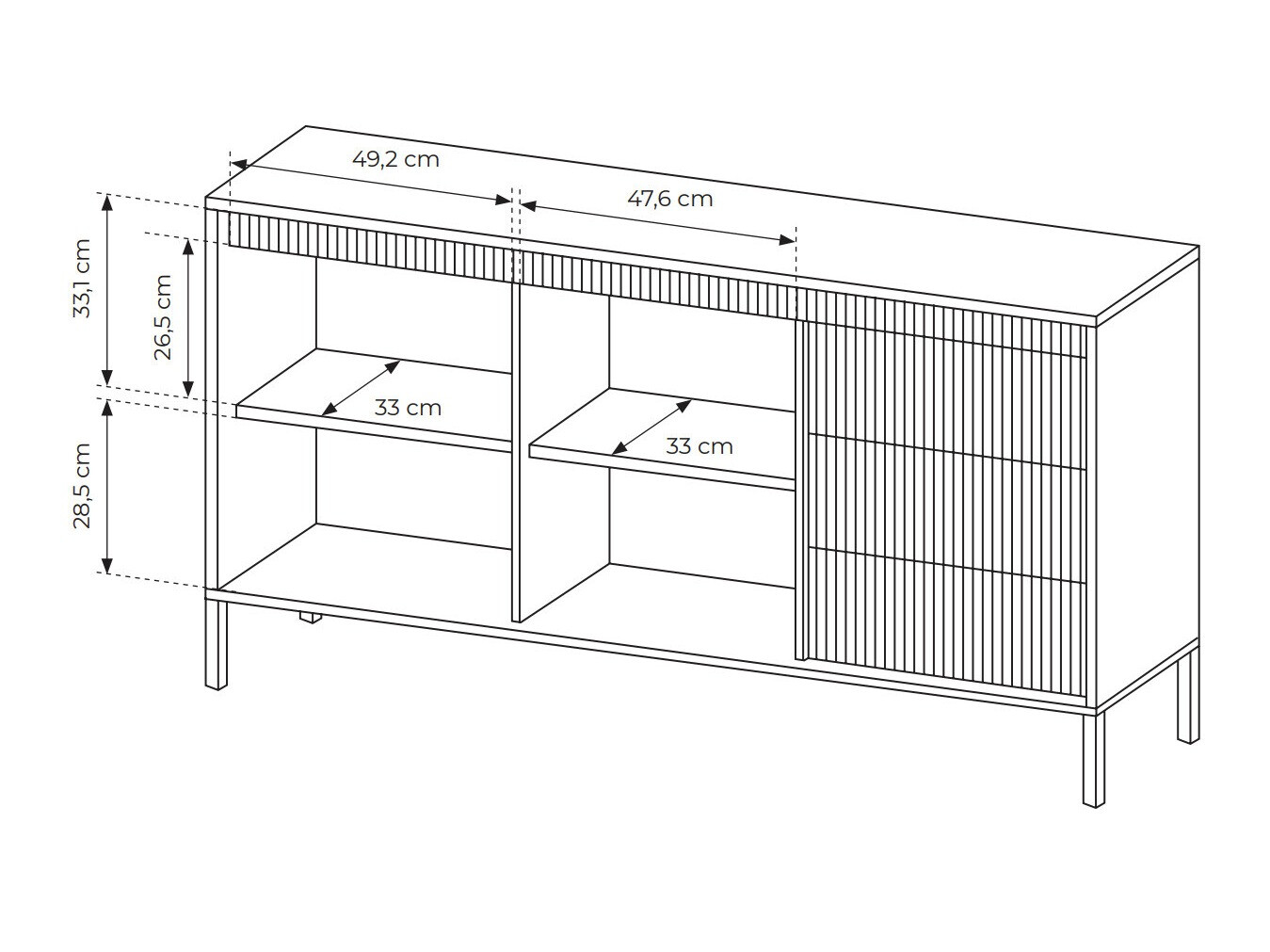 Kommoden Romfele 101 (Schwarz)