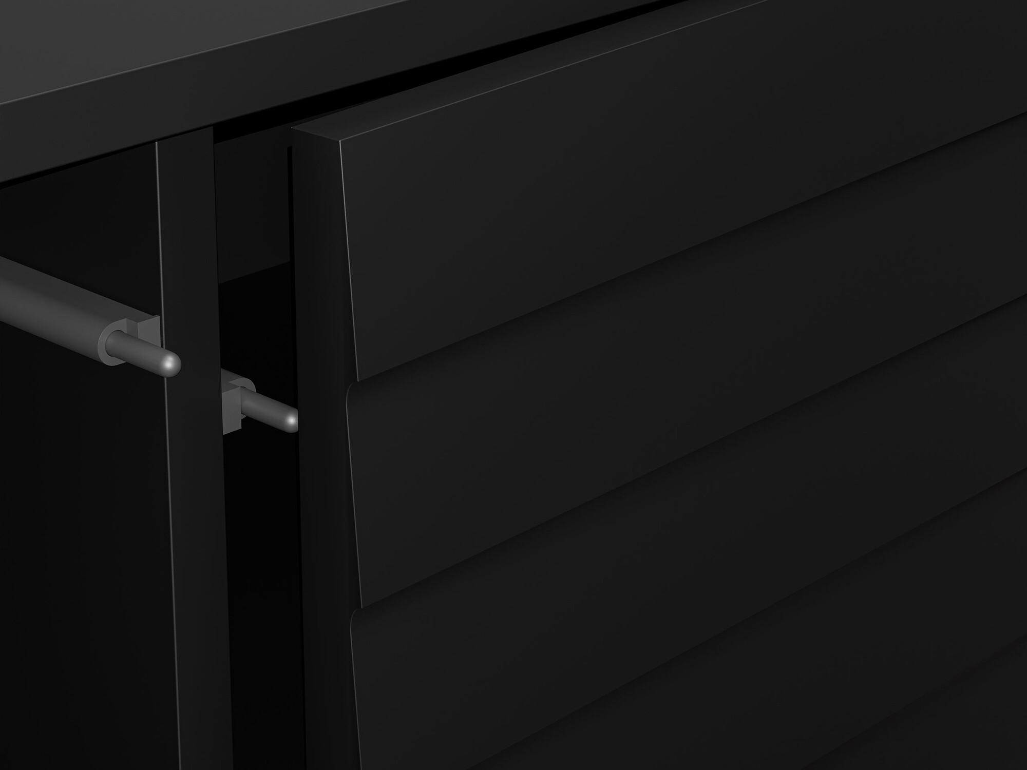 TV-Möbel Flosoru 105 (Walnussholzoptik + Schwarz)