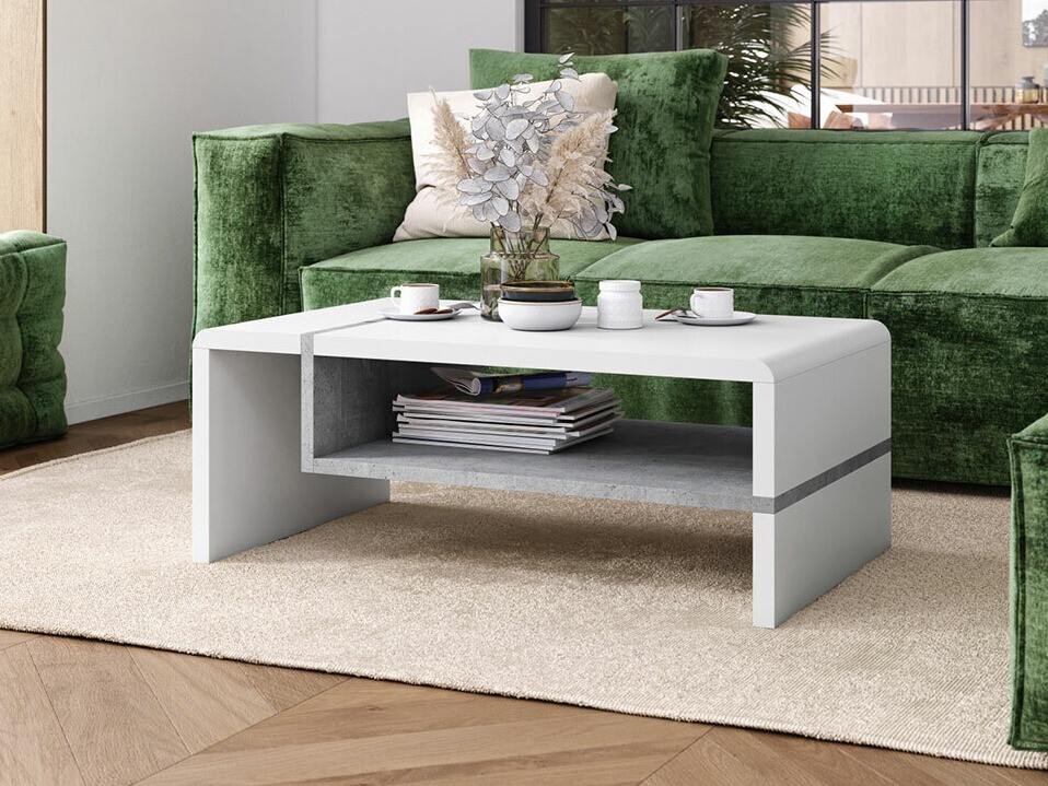 Couchtisch Glendale 102 (Weiß + Beton)