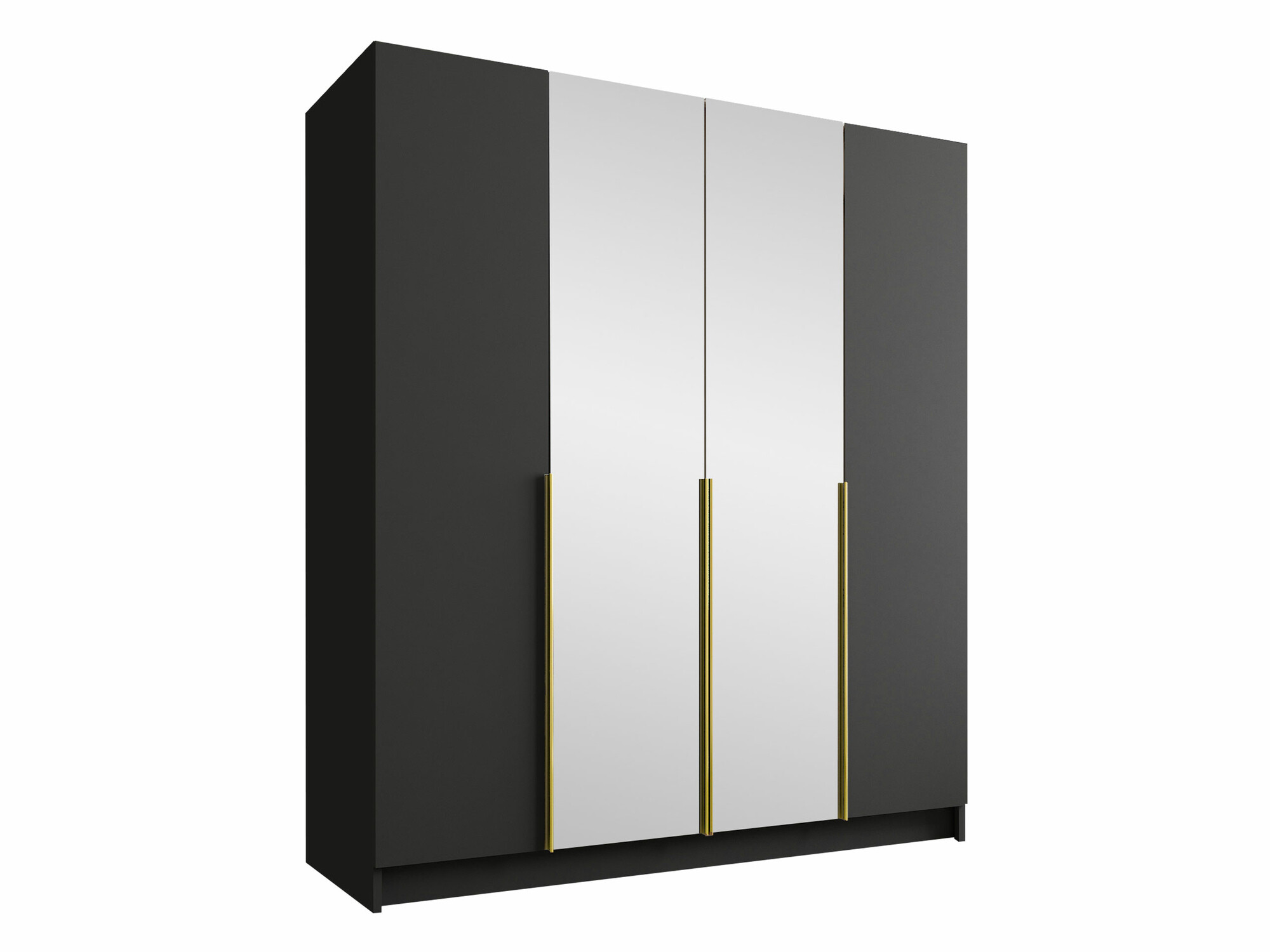 Kleiderschrank Closico Navor II (Schwarz + Gold)