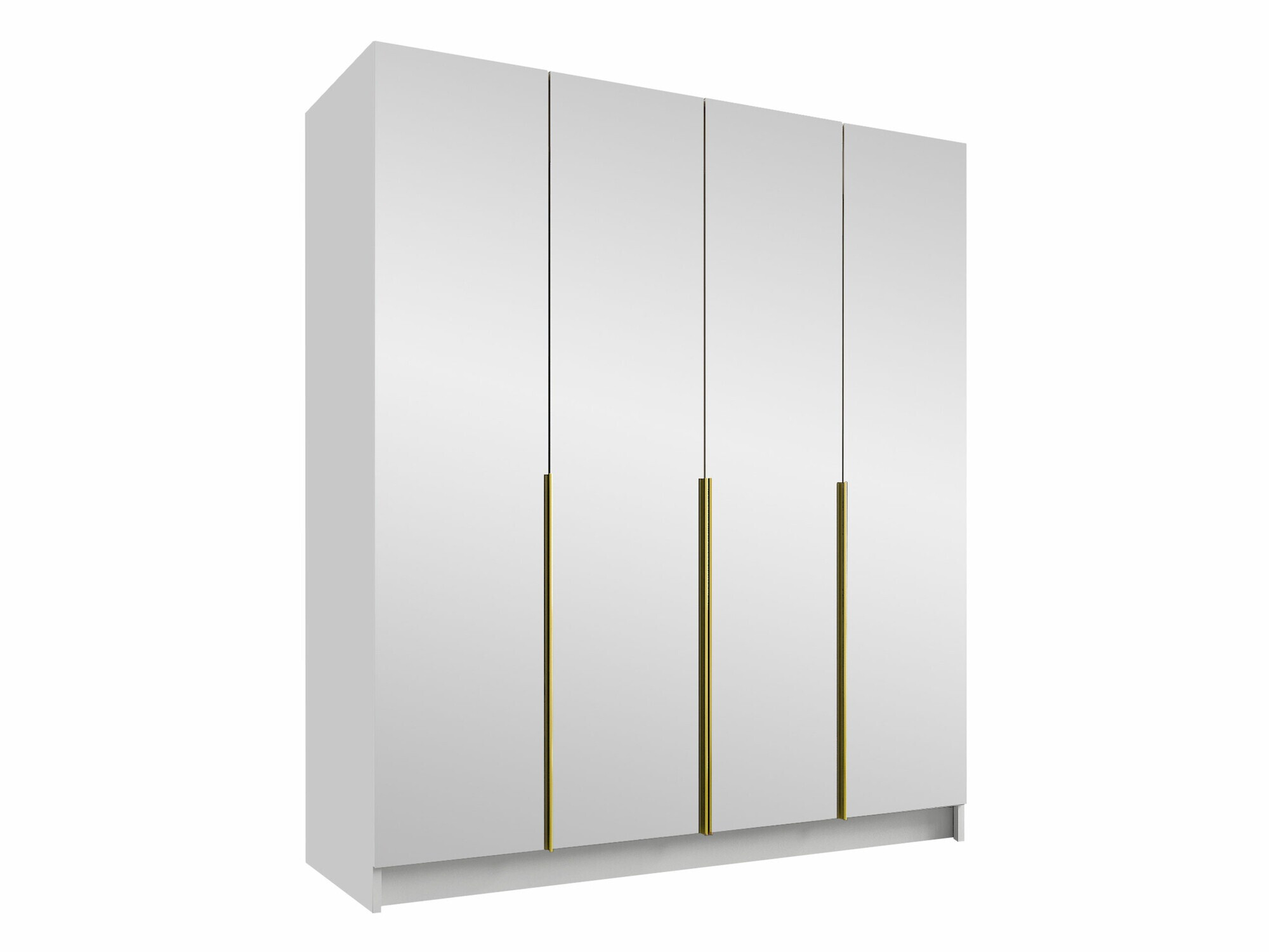 Kleiderschrank Closico Navor III (Weiß + Gold)