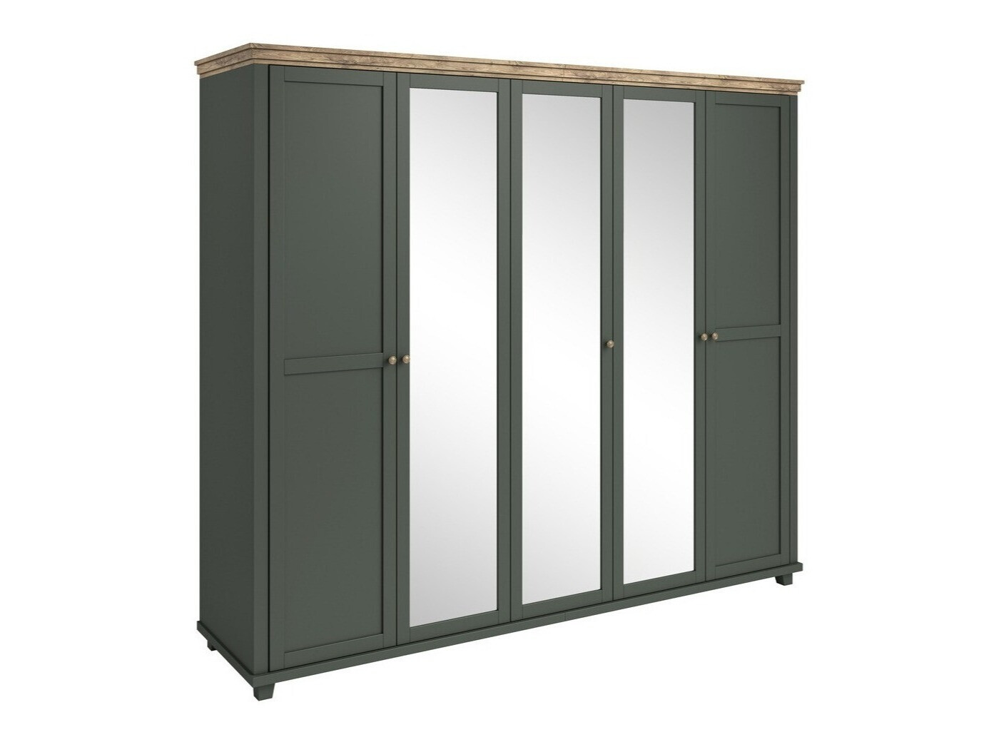 Kleiderschrank Tolnue 116 (Dunkelgrün + Lefkas-Eiche)