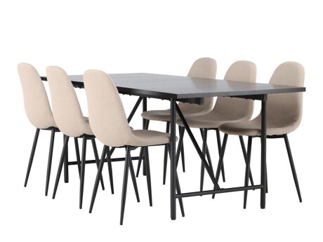 Essgruppe Dallas 3964 (Beige + Schwarz)