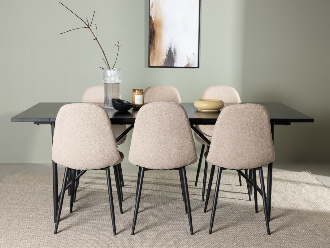 Essgruppe Dallas 3964 (Beige + Schwarz)