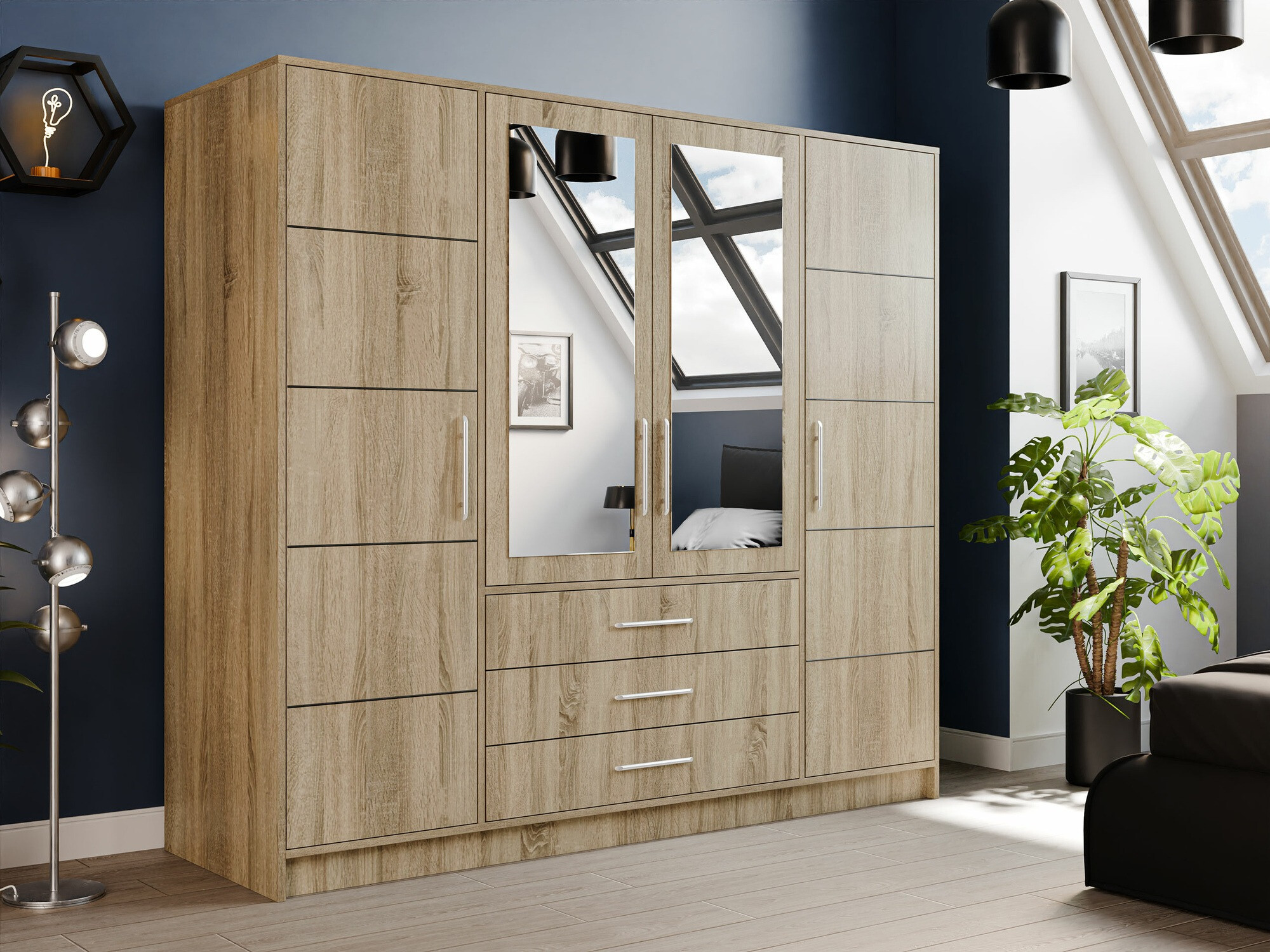 Kleiderschrank Dortivu 154 (Sonoma Eichenholzoptik)