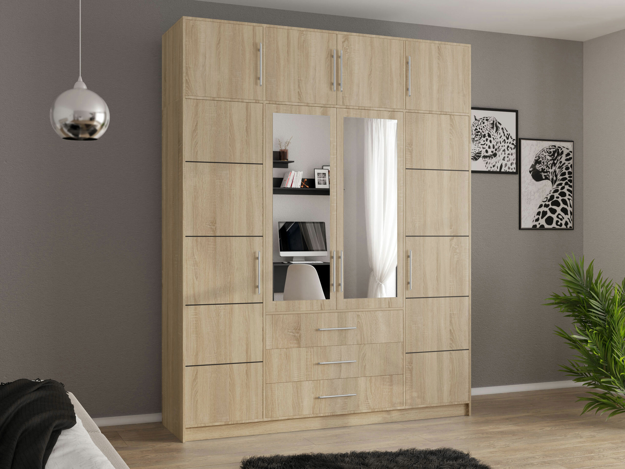 Kleiderschrank Dortivu I (Sonoma Eichenholzoptik)