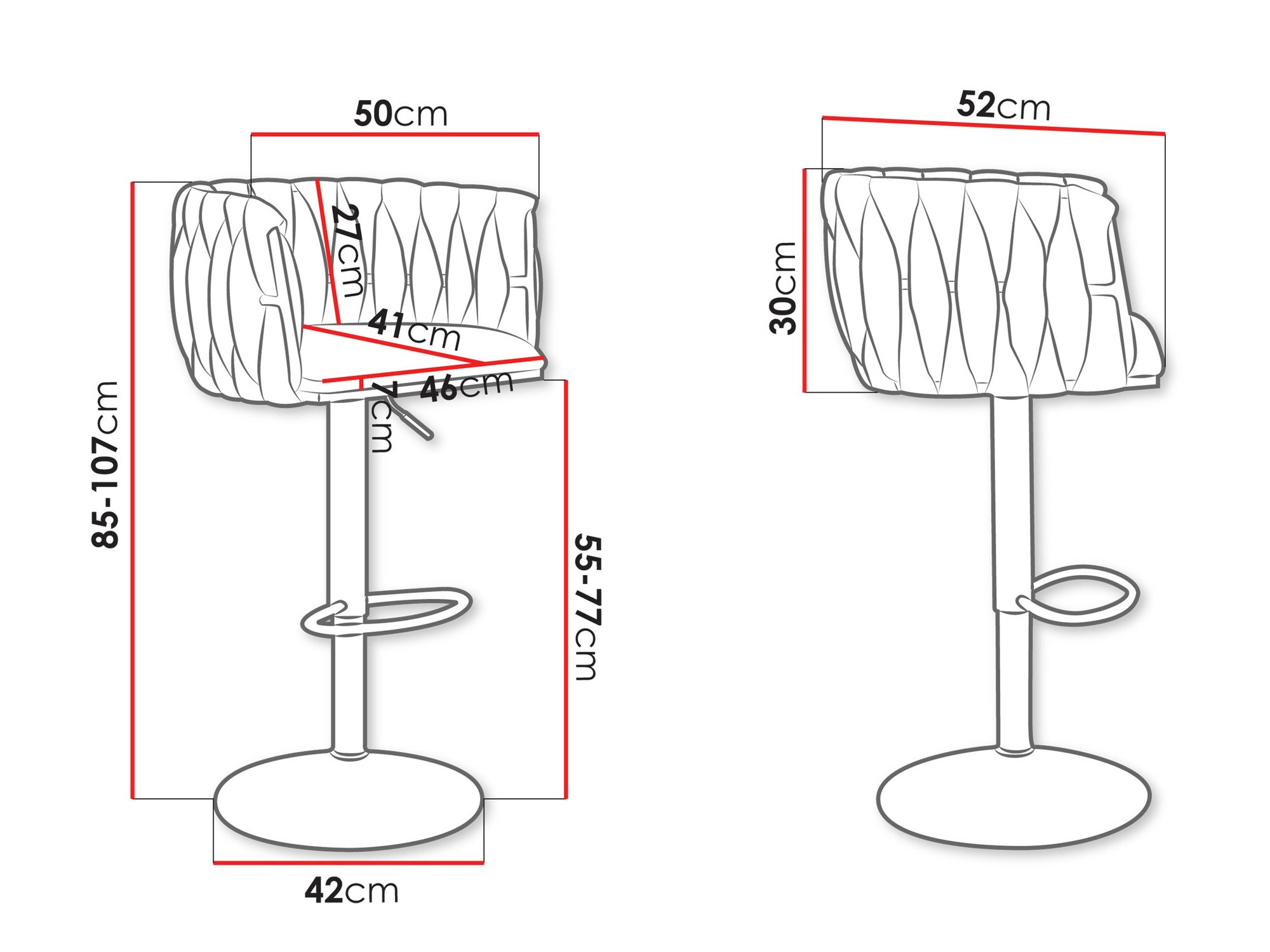 Barstuhl Comfivo Hilaritas IV (Gold + Grau)