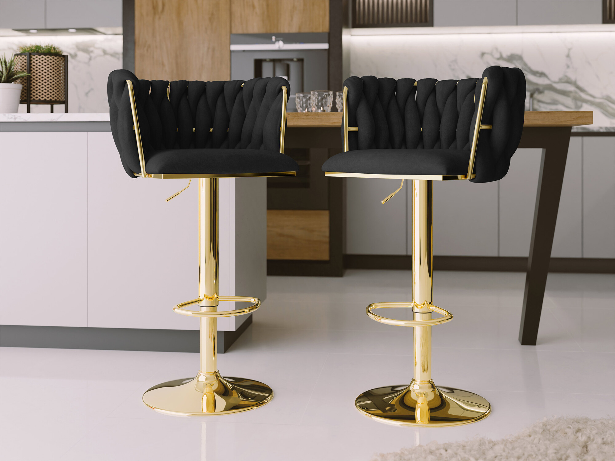Barstuhl Comfivo Hilaritas IV (Gold + Schwarz)