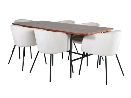 Essgruppe Dallas 2793 (Cremefarben + Schwarz)