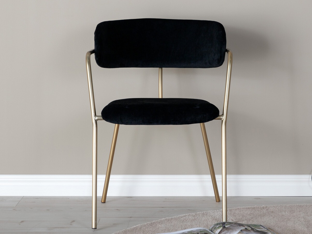 Stuhl Dallas 108 (Schwarz + Messing)