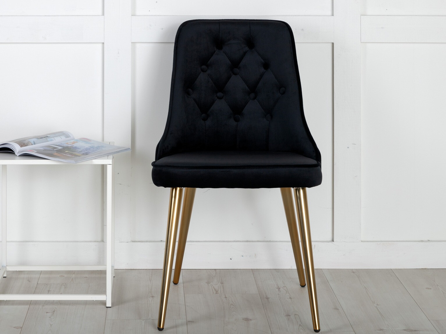 Stuhl Dallas 203 (Schwarz + gold)
