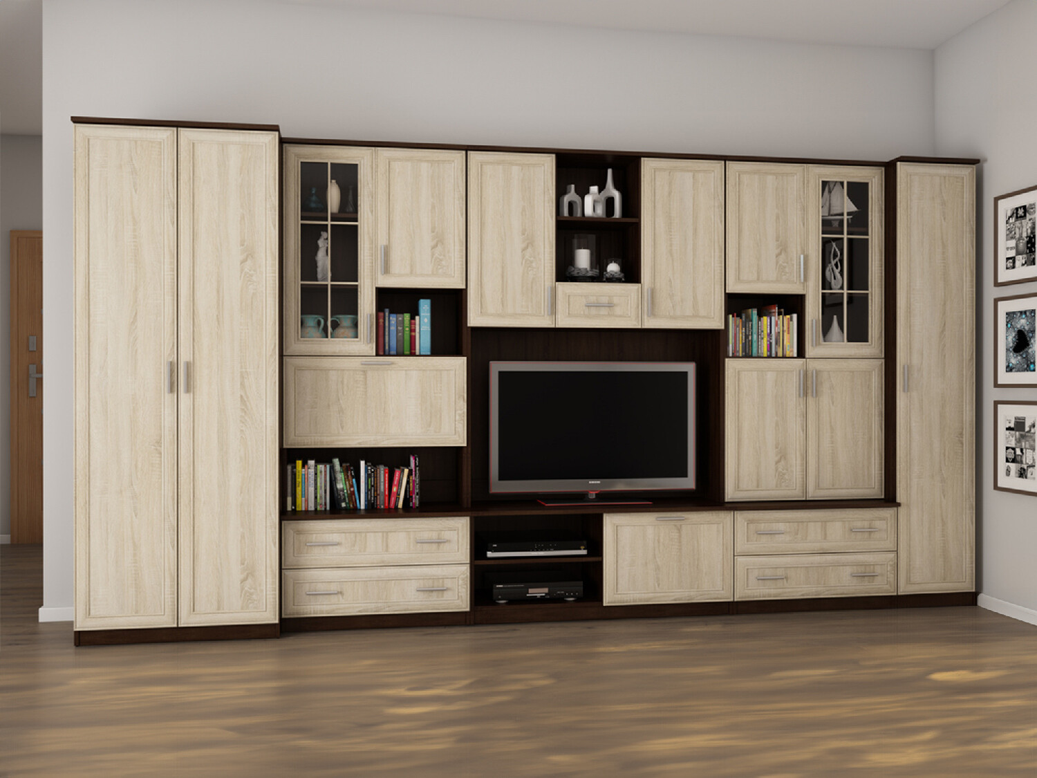 Wohnzimmer-Sets Lexington 127 (Eichenholzoptik Sonoma dunkel + Sonoma Eichenholzoptik)