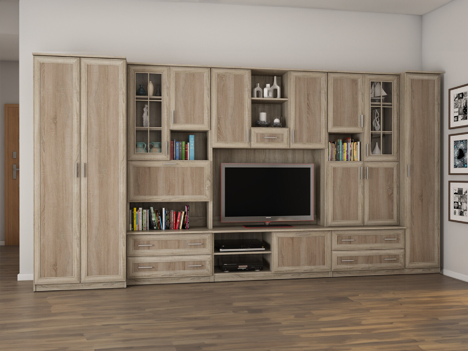 Wohnzimmer-Sets Lexington 127 (Sonoma Eichenholzoptik + Trüffel eichenholzoptik)