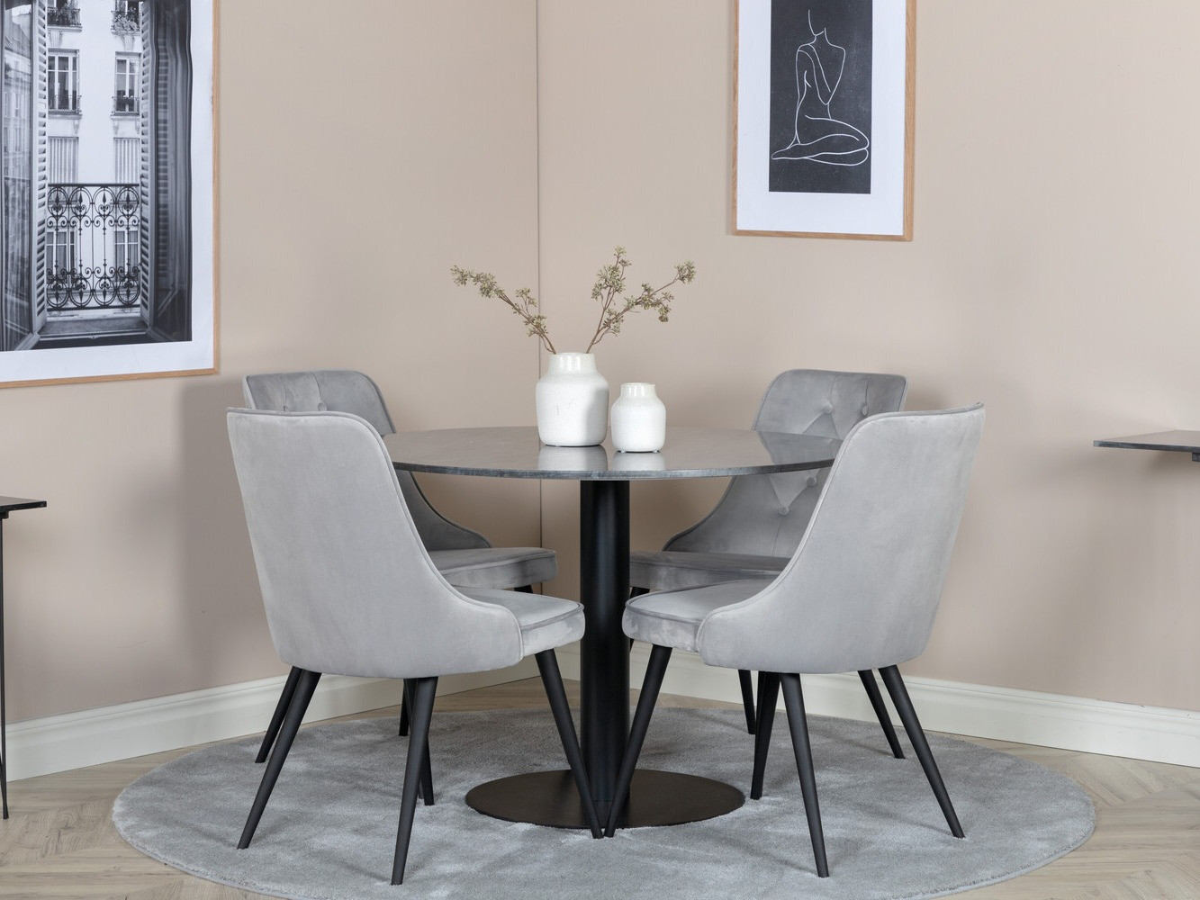 Essgruppe Dallas 2671 (Grau + Schwarz)