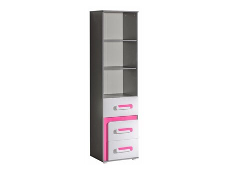 Regal Levtala 105 (Anthrazit + Weiß + Rosa)