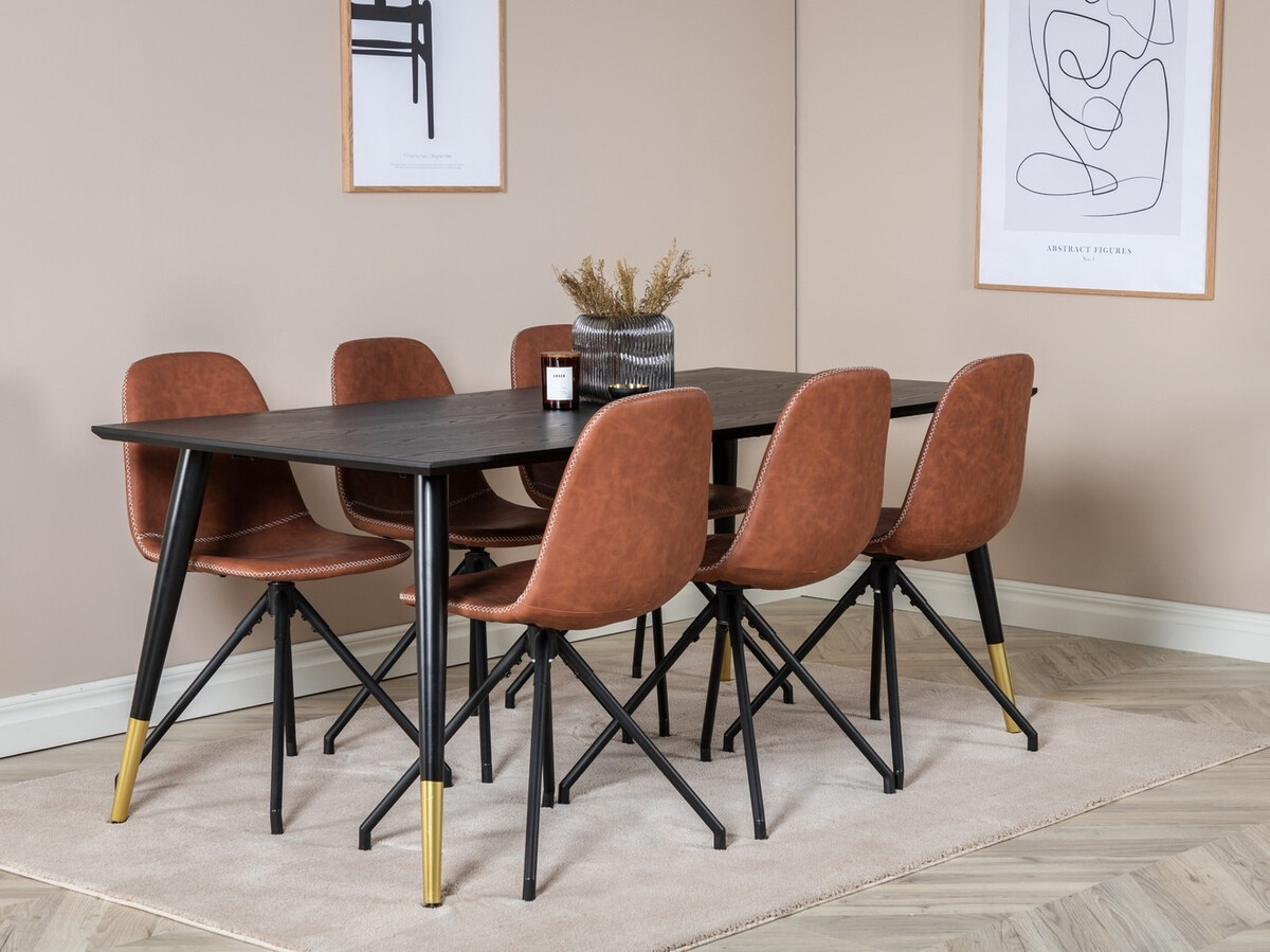 Essgruppe Dallas 2578 (Schwarz + Messing)