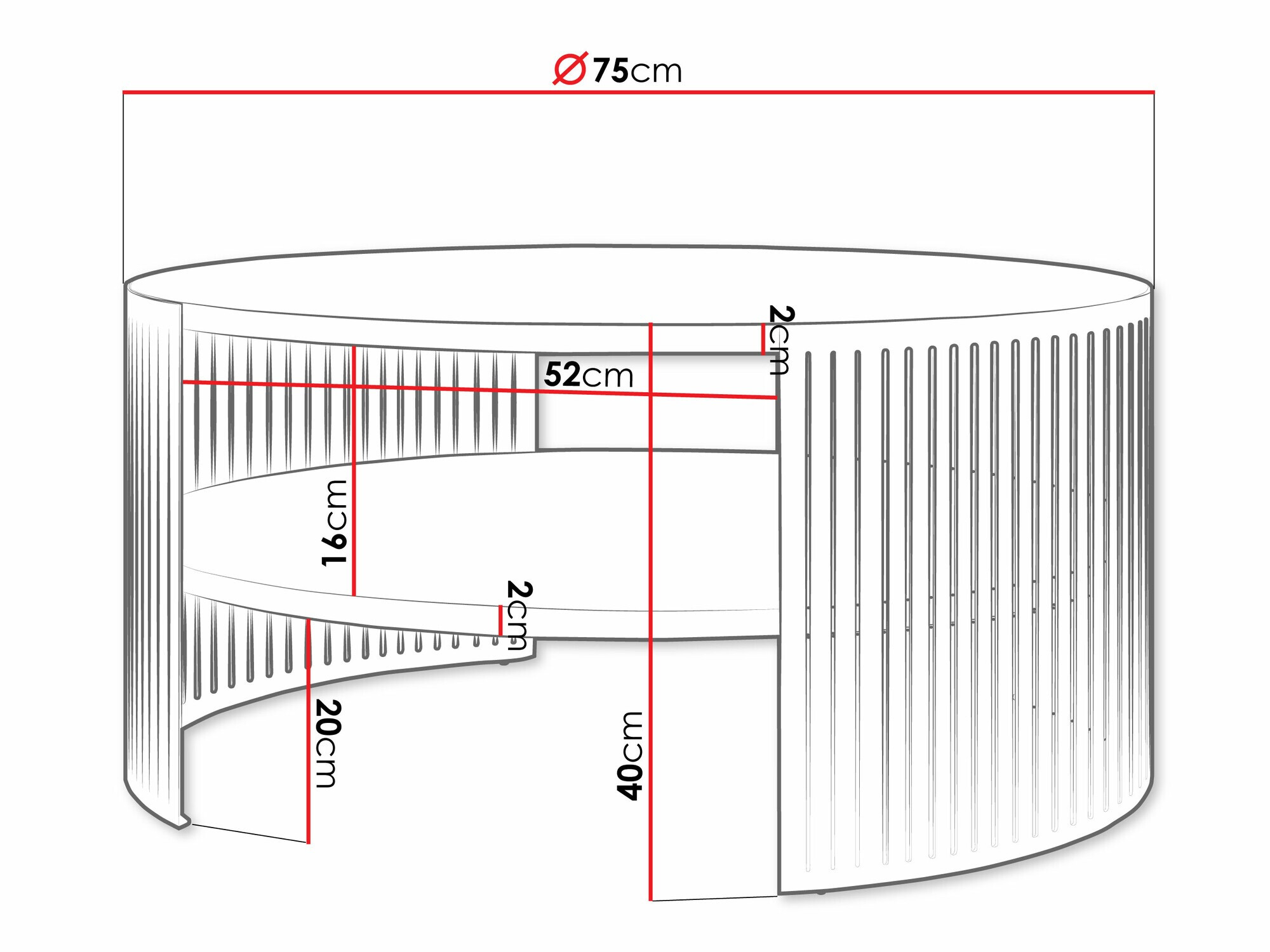 Couchtisch Civer (Schwarz + Graphit)