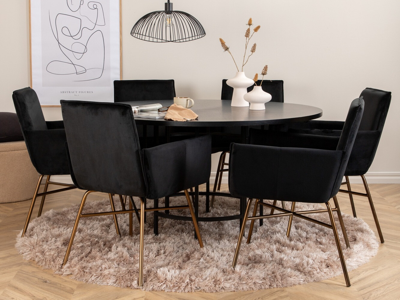 Essgruppe Dallas 2391 (Schwarz + Messing)