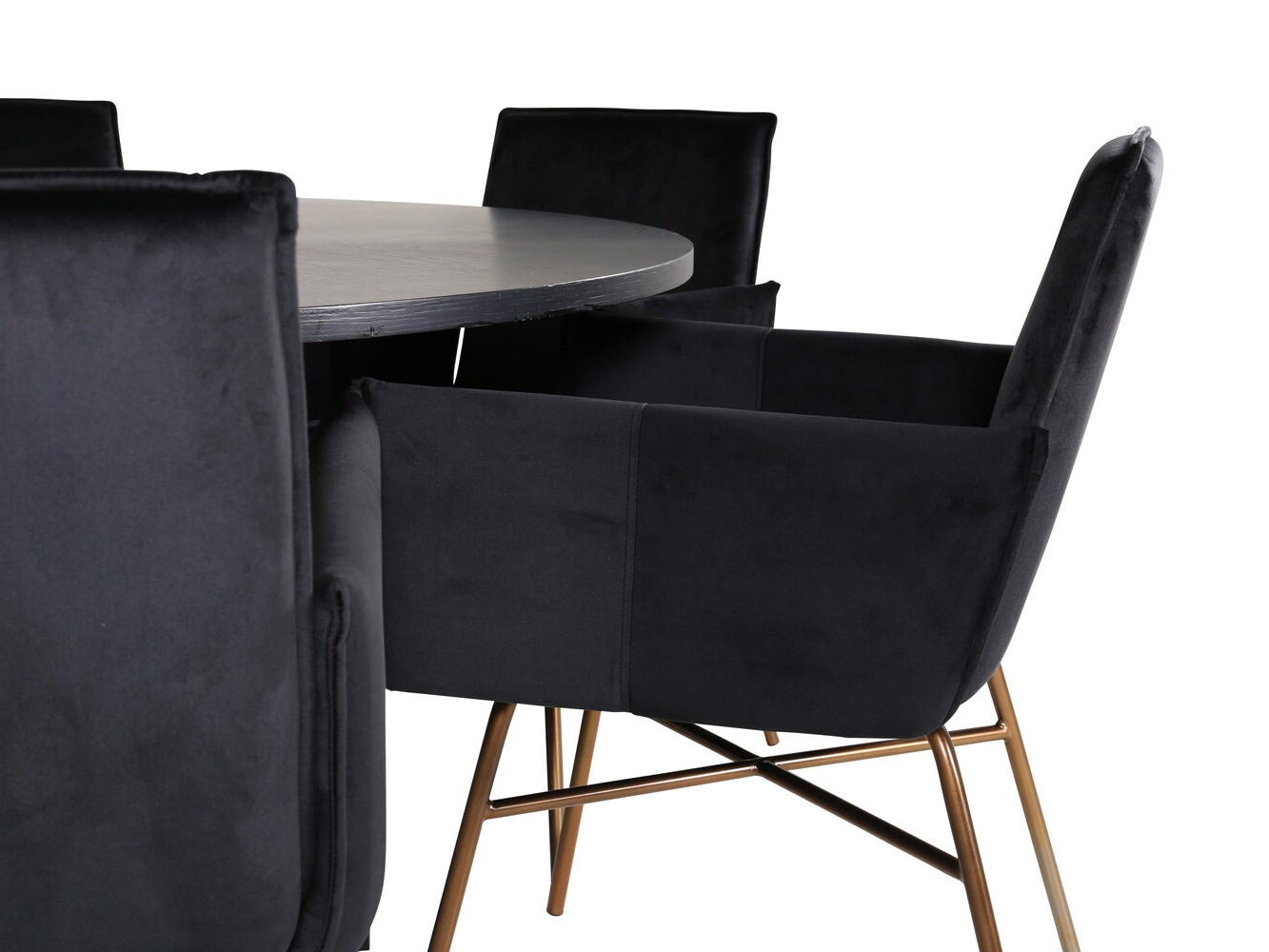 Essgruppe Dallas 2391 (Schwarz + Messing)