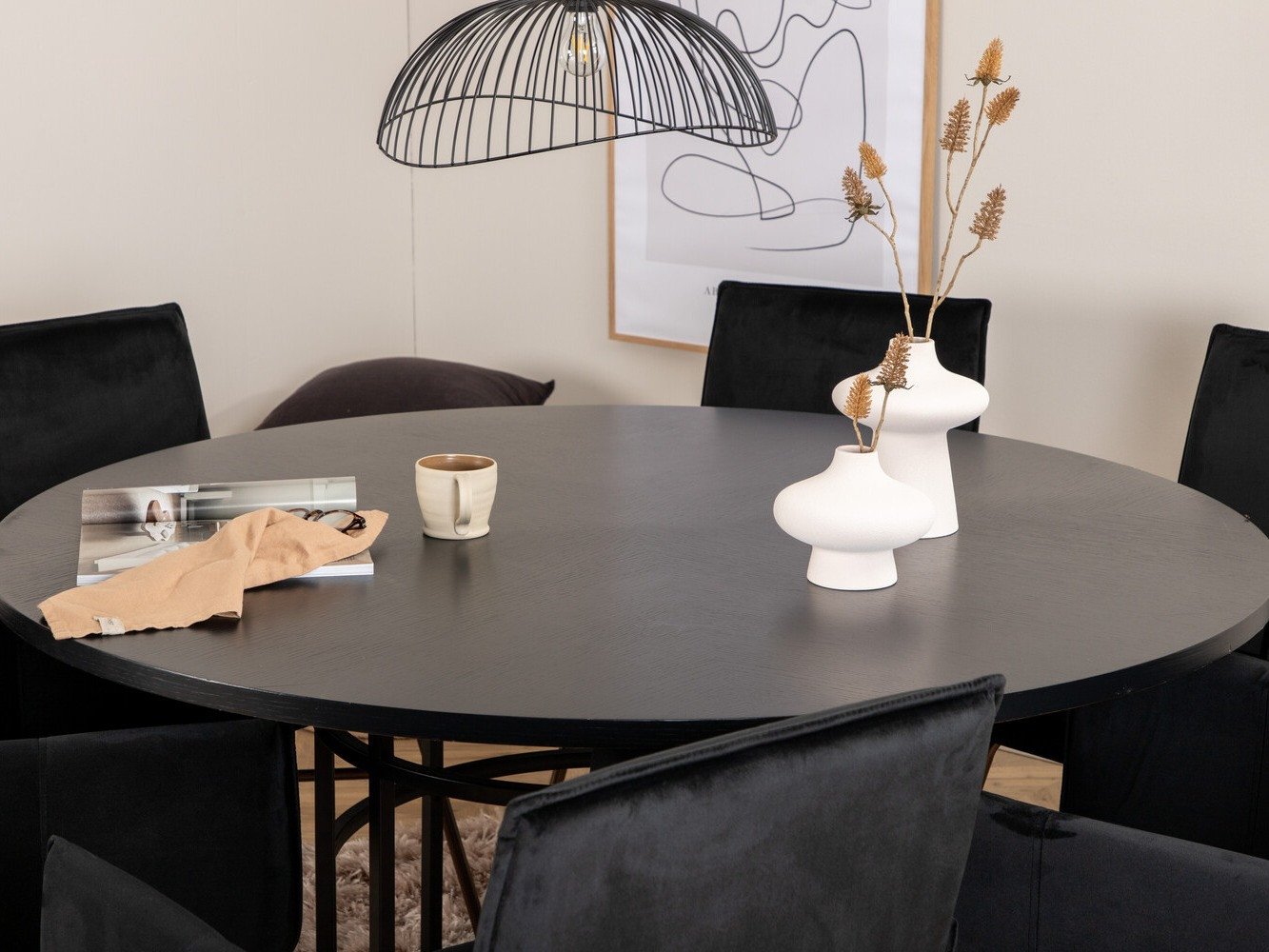 Essgruppe Dallas 2391 (Schwarz + Messing)