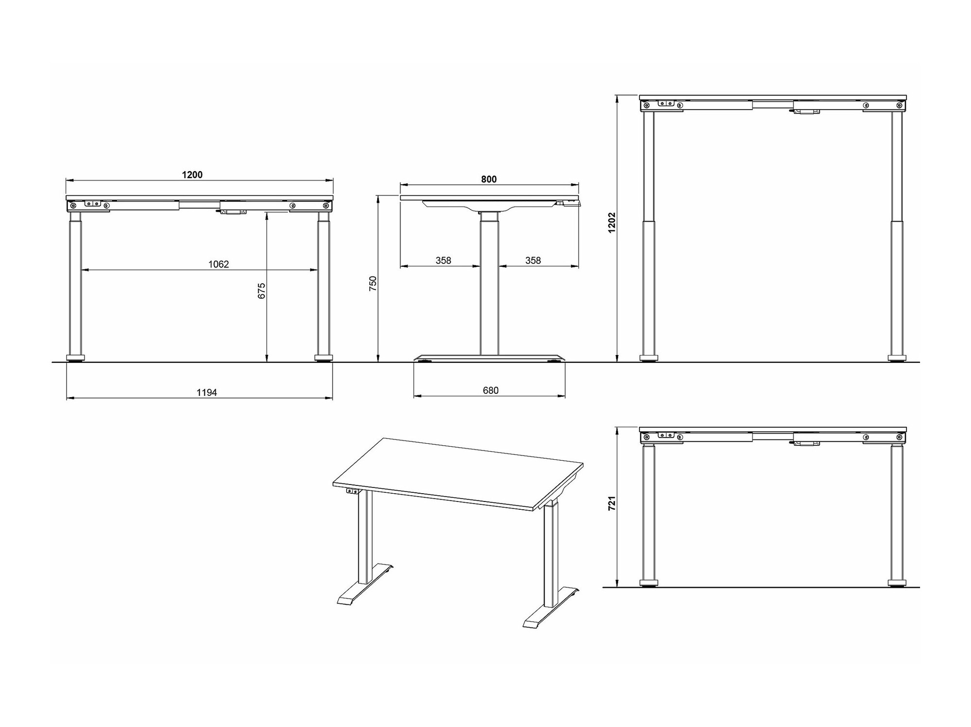 Höhenverstellbarer Schreibtisch Sacramento 417 (Grandson Eichenholzoptik + Weiß)