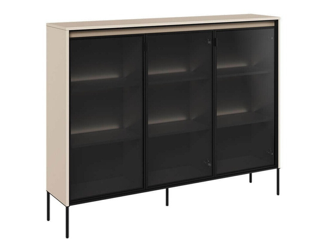Sideboard Fernolu 108 (Beige + Schwarz)